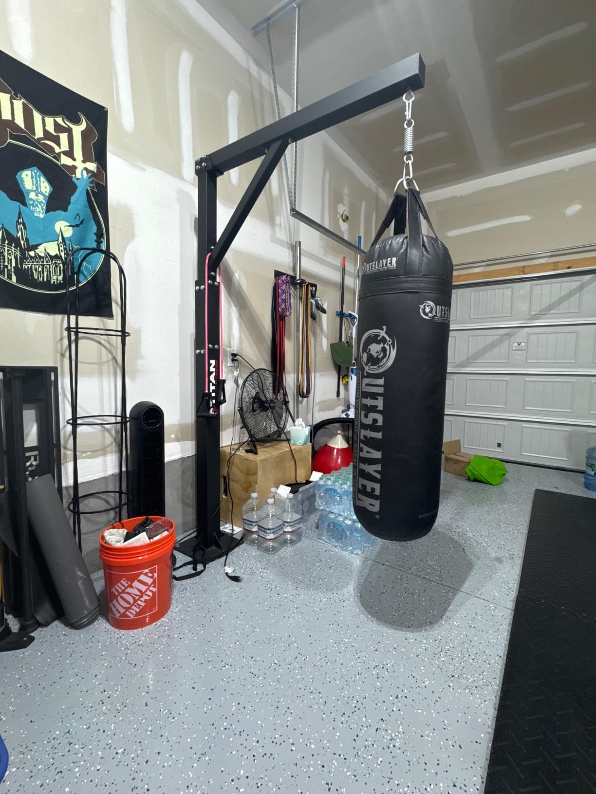 Titan Fitness Heavy Bag Boxing Stand, Single Tree Adjustable 7 FT 4