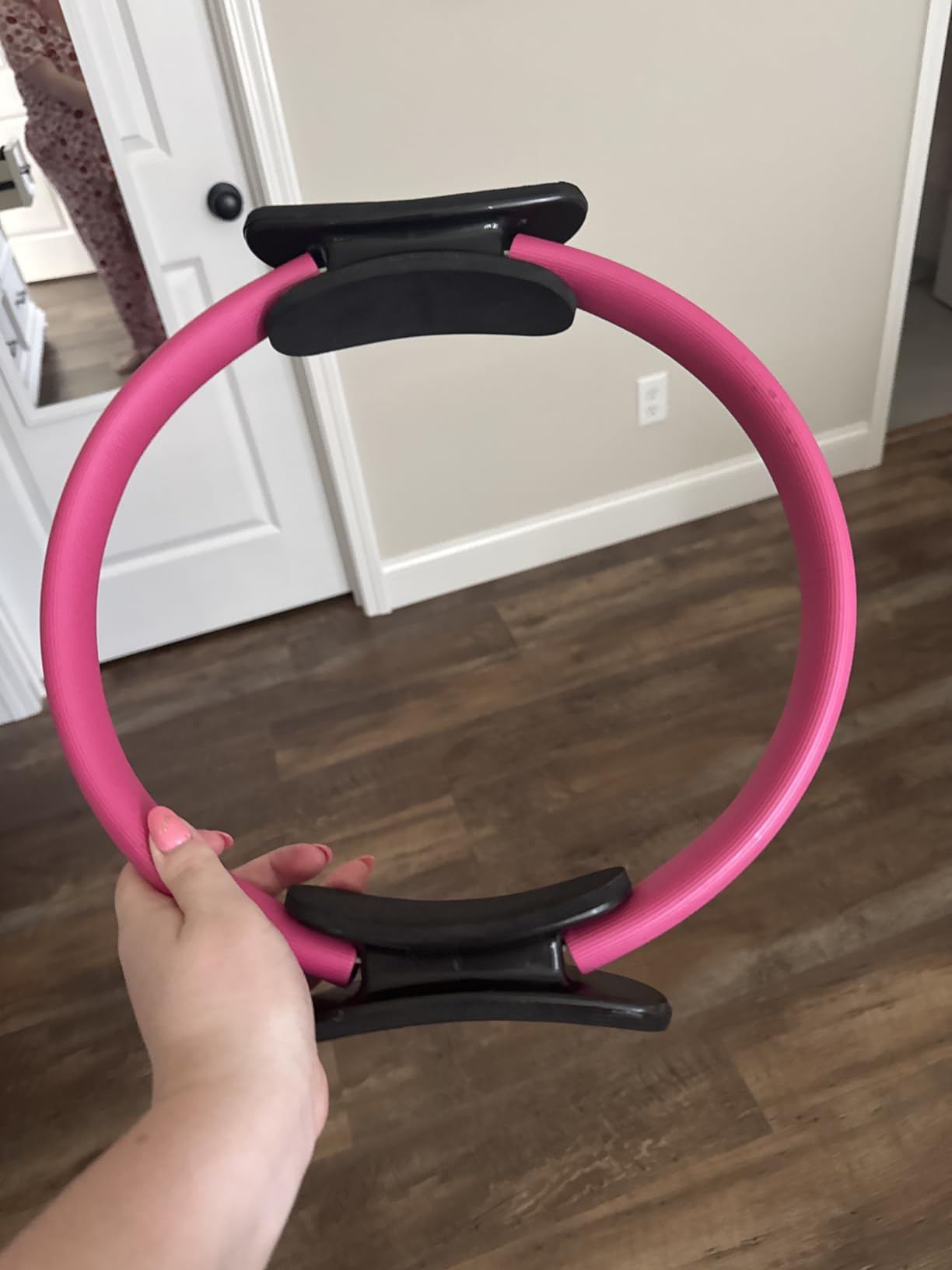 URBNFit Pilates Ring - 12 Inch Magic Circle w/Dual Grip, Foam Pads for Inner Thigh Workout, Toning, Fitness & Pelvic Floor Exercise - Yoga Rings w/Bonus Exercise Guide customer photo 2