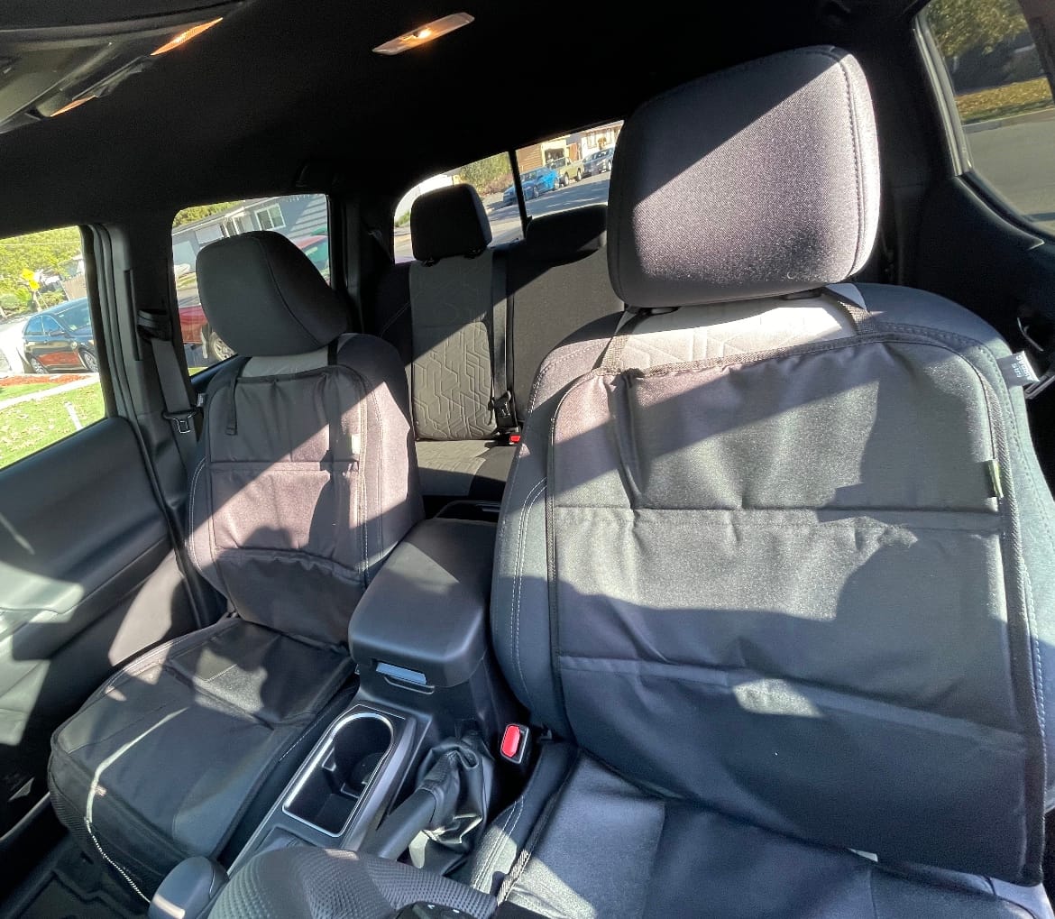 PIDO Car Seat Protector 2 Pack, Car Seat Mat for Leather Seats with Thick Padding and Non-Slip Backing, Waterproof Protector Cover for Baby Child Carseat Protection (Black/Red) customer photo 1