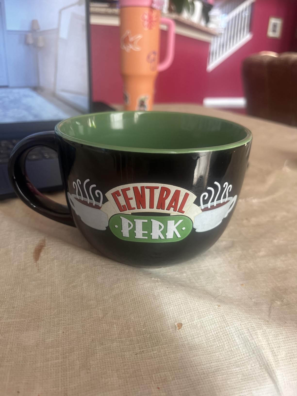 Silver Buffalo FRIENDS Central Perk Ceramic Soup Mug, 24oz | Oversized for Coffee, Cup, Black customer photo 2