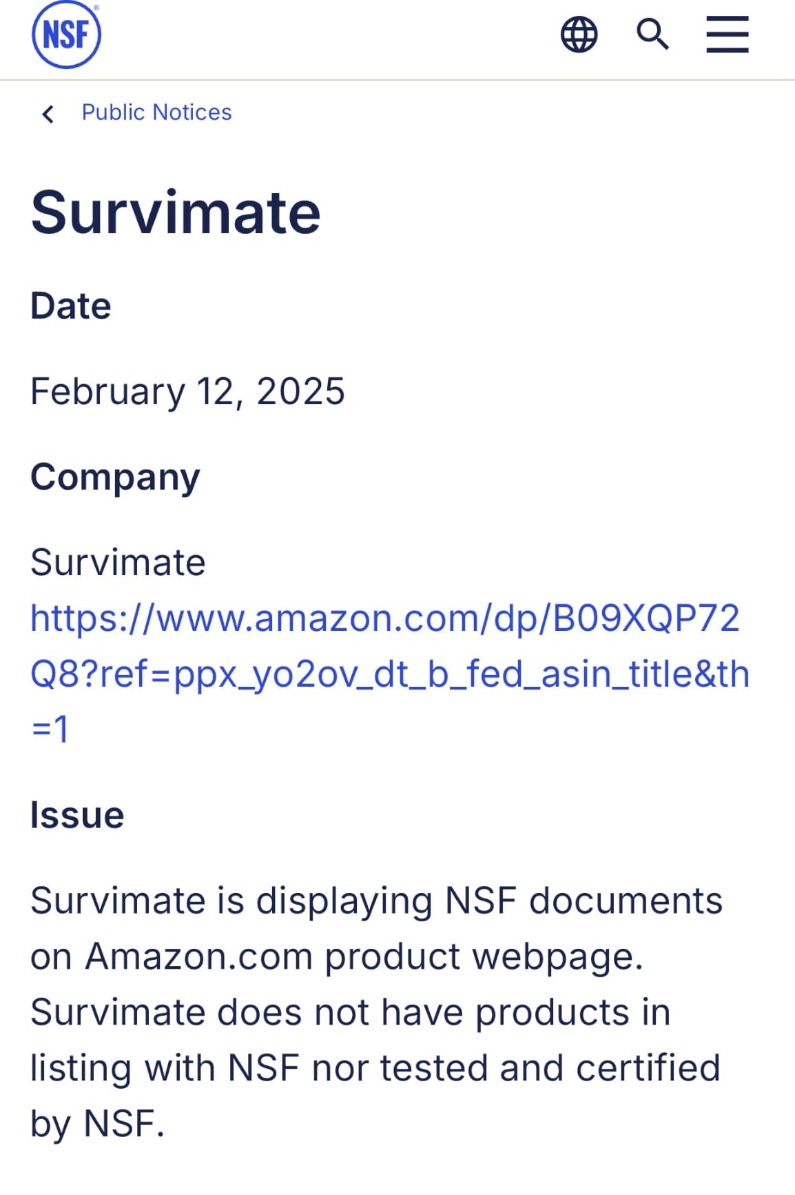 Survimate 5-Stage 0.01μm Ultra-Filtration Filtered Water Bottle, BPA-Free Material, NSF/ANSI 42 Certified, Portable Water Filter Bottle for Survival, Camping, Hiking, and Emergency Use customer photo 1
