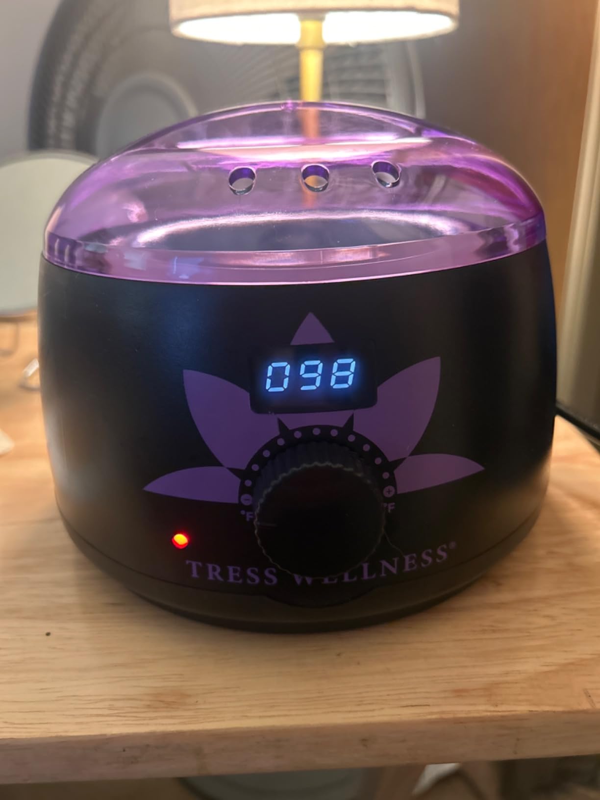 Tress Wellness Award Winning Waxing Kit for Sensitive Skin, Safe for Face & Skin, Easy to Use, At-Home Kit for Face, Bikini, Brazilian & Full Body - Digital Display, Black Purple Flower customer photo 1