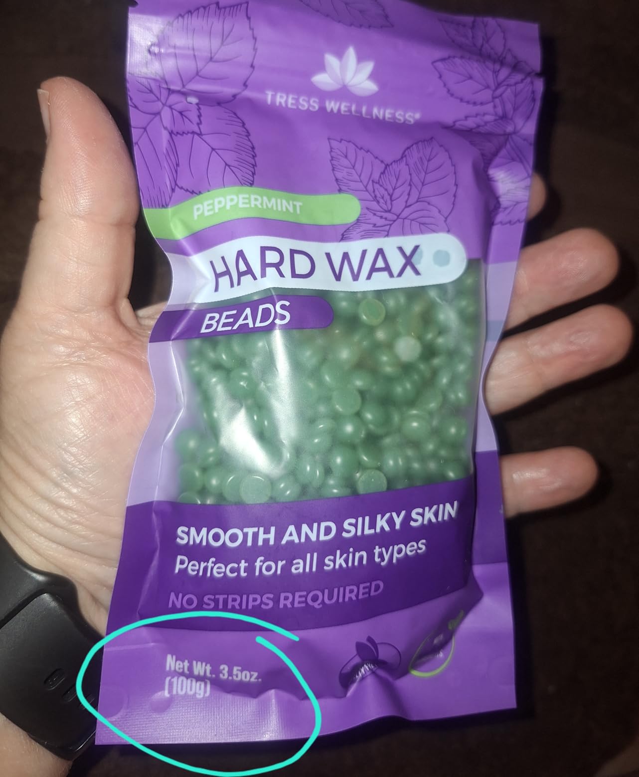 Tress Wellness Award Winning Waxing Kit for Sensitive Skin, Safe for Face & Skin, Easy to Use, At-Home Kit for Face, Bikini, Brazilian & Full Body - Digital Display, Black Purple Flower customer photo 2