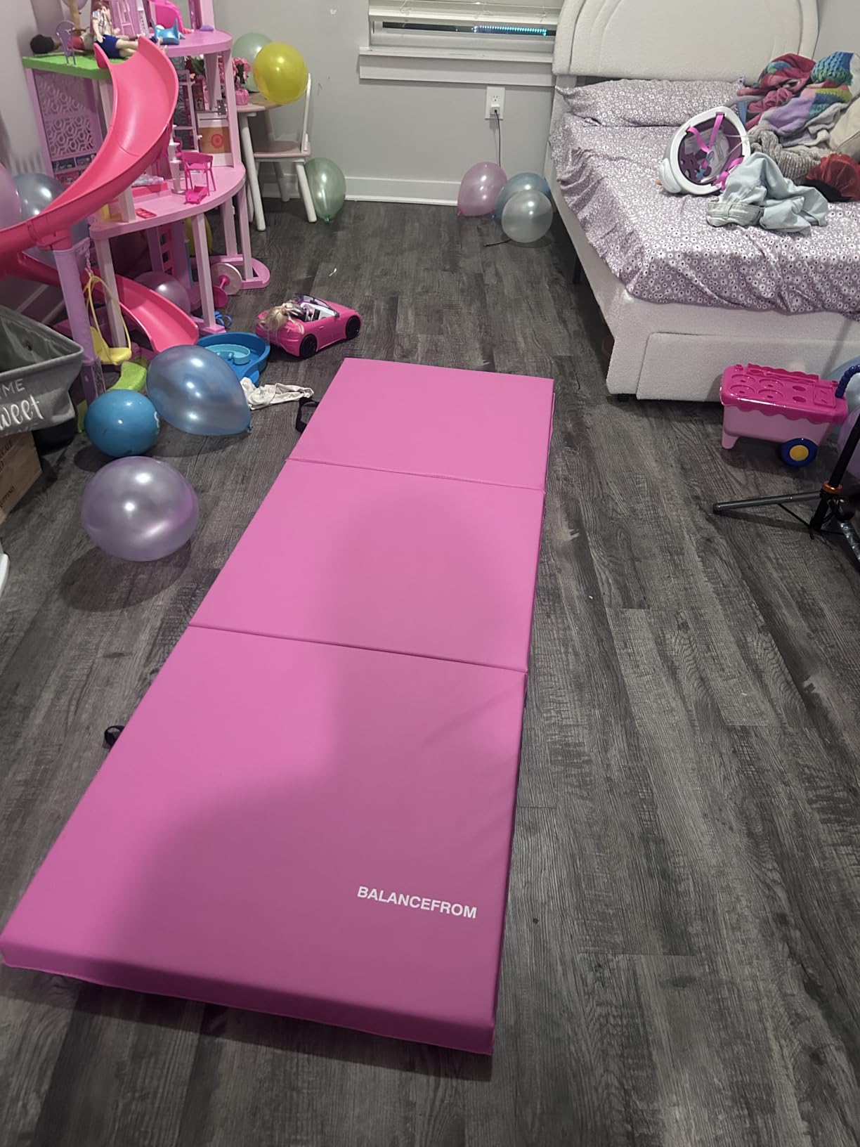 BalanceFrom 6x2 Feet 3-Panel Folding Gymnastics Mat - 2-Inch Thick Pad with Vinyl Surface and Carrying Handles for Tumbling, Yoga, Pilates, Home Workouts, and Martial Arts customer photo 2