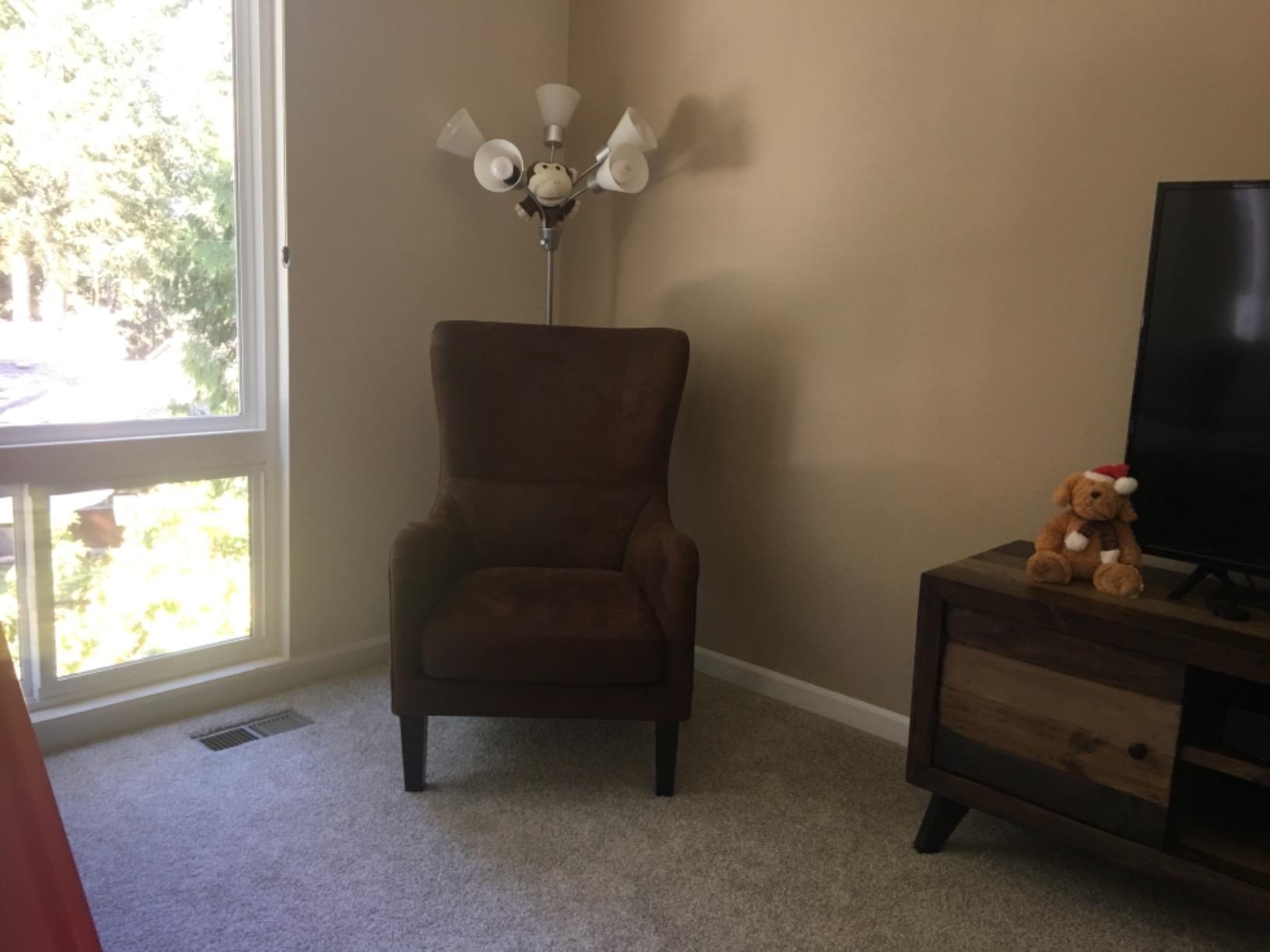 Christopher Knight Home Lorenzo Fabric Studded Club Chair, Brown 36D x 26.75W x 41.5H in customer photo 1