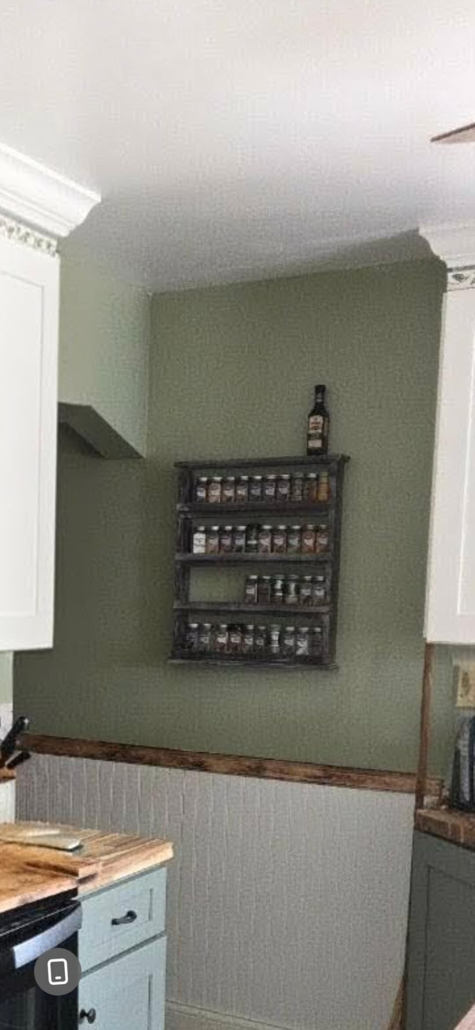 MyGift 4 Tier Torched Wood Spice Rack Wall Mount Rustic Seasoning Shelf customer photo 2