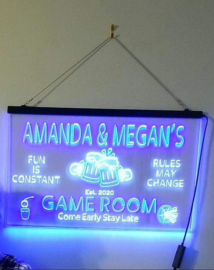 ADVPRO Personalized Your Name Custom Home Bar Beer Established Year Dual Color LED Neon Sign Blue & Red 12 x 8.5 Inches customer photo 1