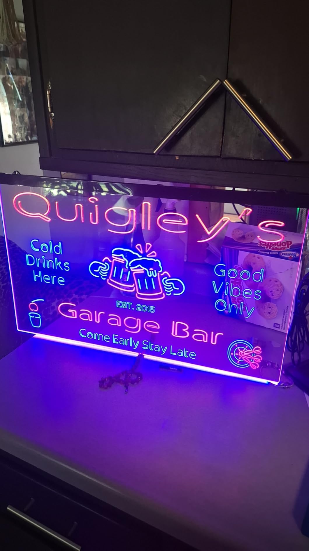 ADVPRO Personalized Your Name Custom Home Bar Beer Established Year Dual Color LED Neon Sign Blue & Red 12 x 8.5 Inches customer photo 2
