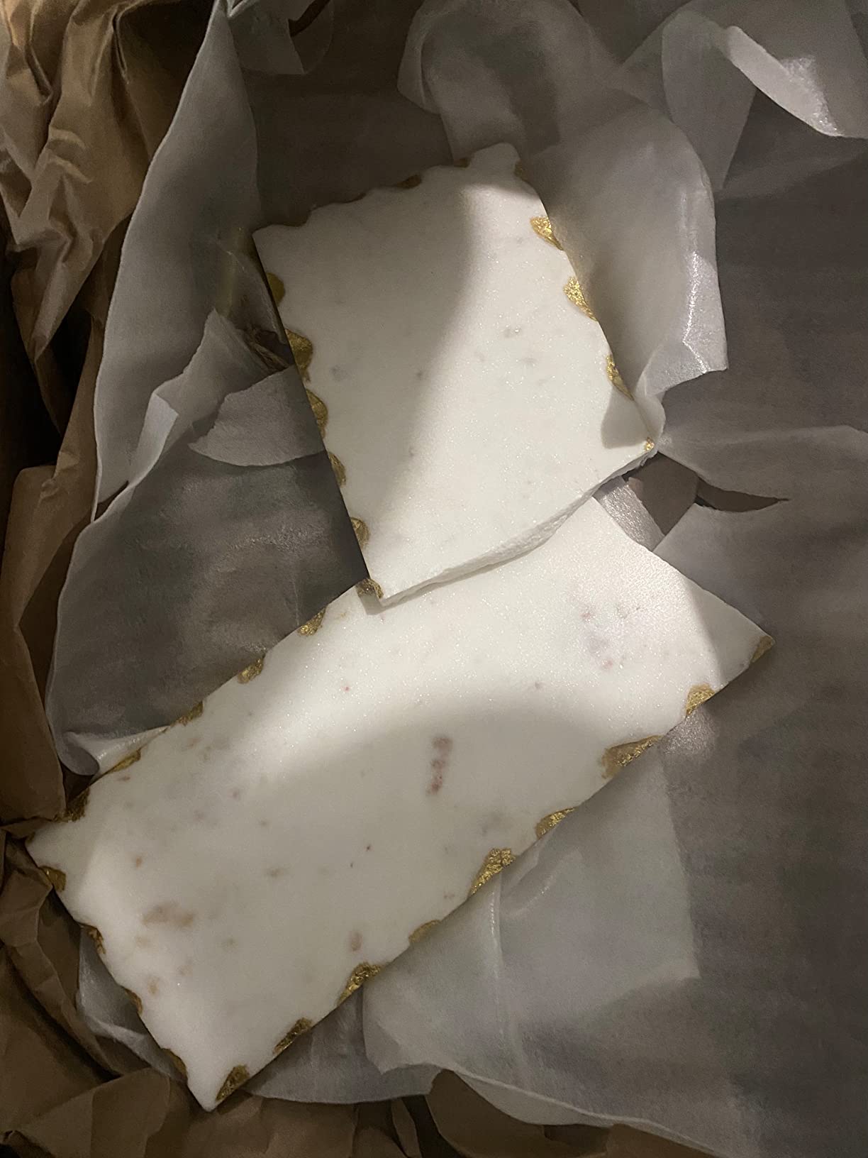 Mud Pie Marble Tray Serving Platter, Marble Riser with Gold Accents customer photo 2