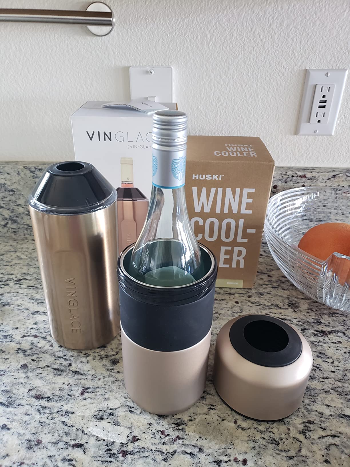 Vinglace Wine Bottle Chiller- Portable Champagne Insulator- Stainless Steel Wine Cooler Sleeve - Keeps Wine Cold (White) customer photo 2