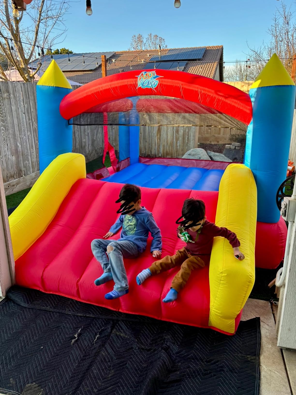 ACTION AIR [Updated Version] Bounce House, Inflatable Bouncer with Air Blower, Jumping Castle with Slide, Family Backyard Bouncy Castle, Durable Sewn with Extra Thick Material, Idea for Kids (C-9745) customer photo 1
