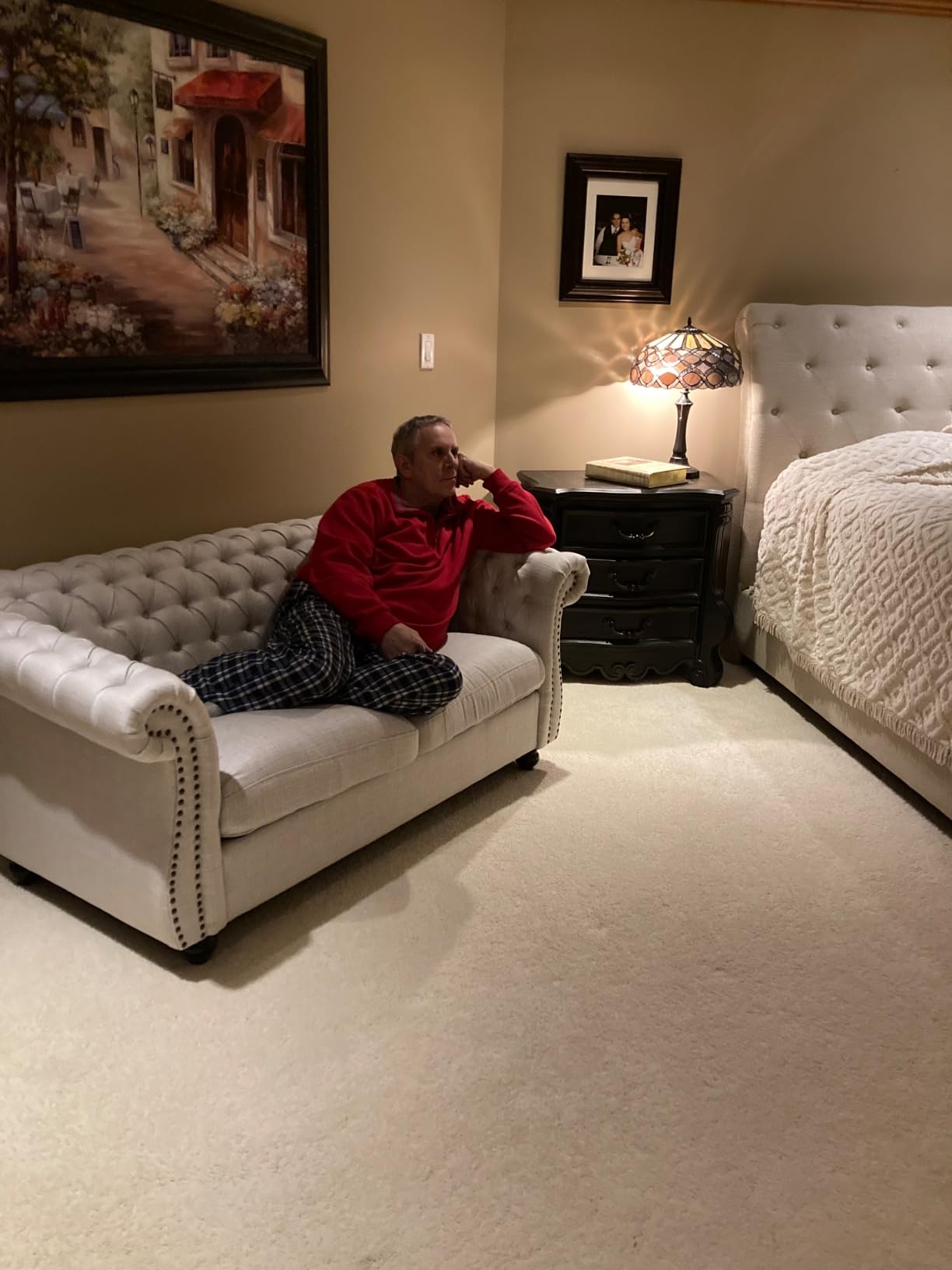 Christopher Knight Home Karen Traditional Chesterfield Loveseat Sofa, BlackBerry and Dark Brown, 61.75 x 33.75 x 27.75 customer photo 2