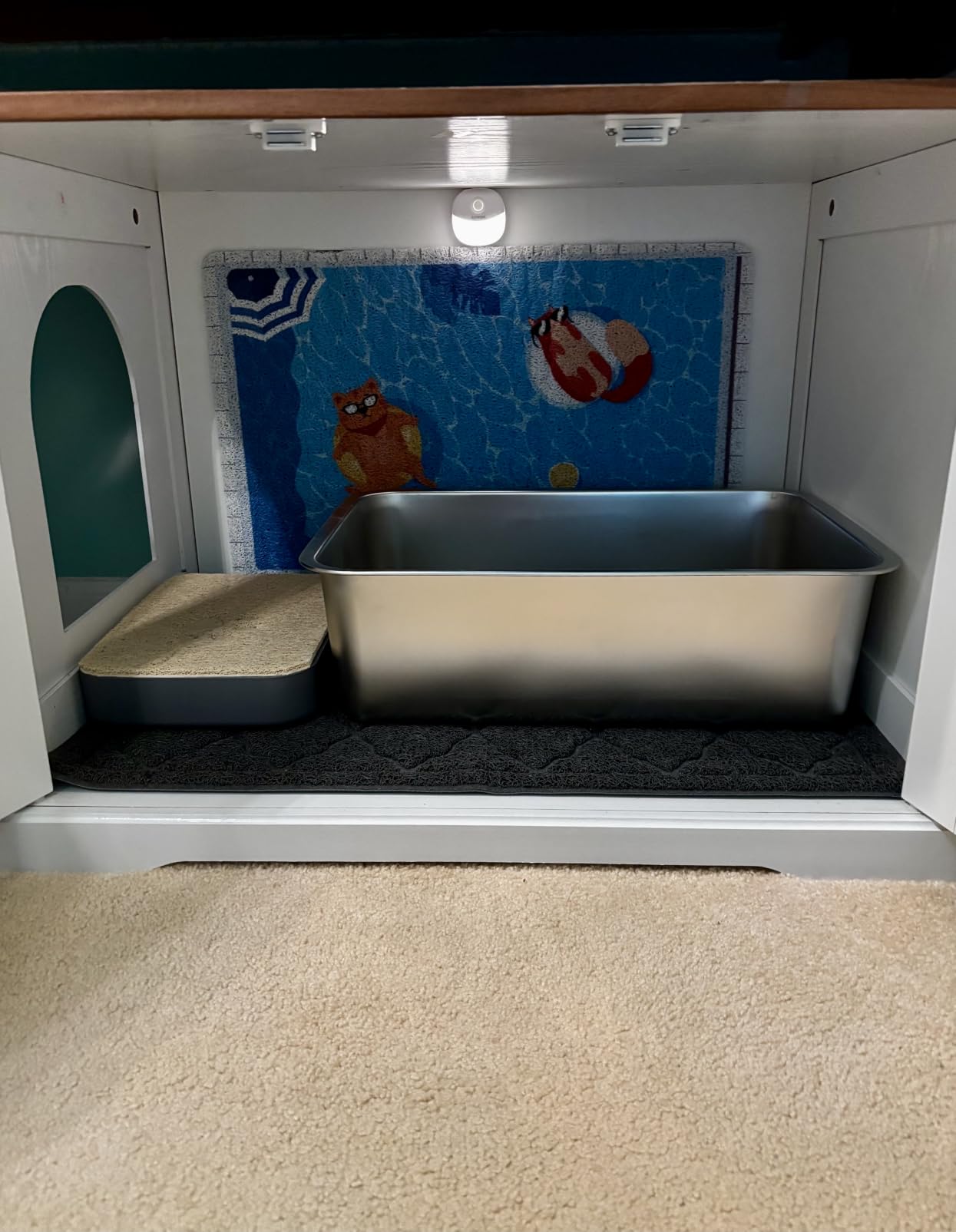unipaws Cat Litter Box Enclosure Furniture, Hidden Litter Box Cover customer photo 1