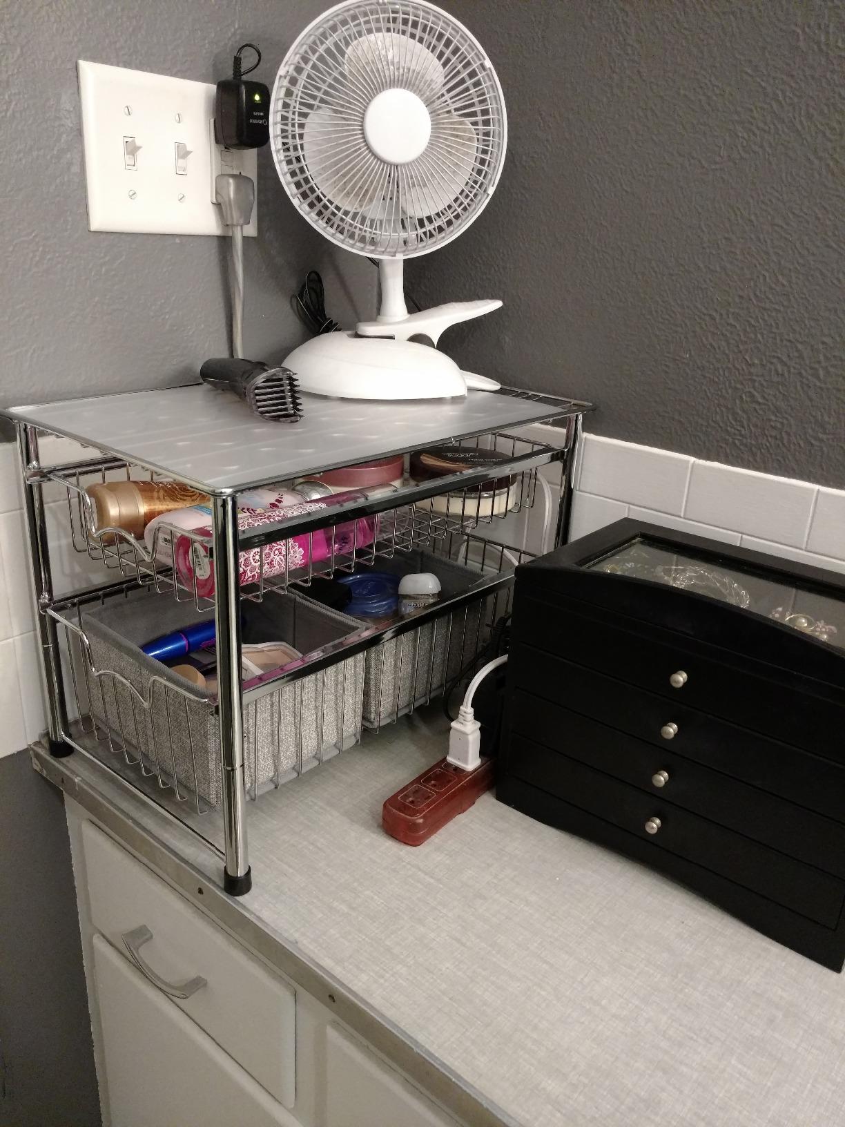 Simple Houseware Stackable 3 Tier Sliding Basket Organizer Drawer, Chrome customer photo 1