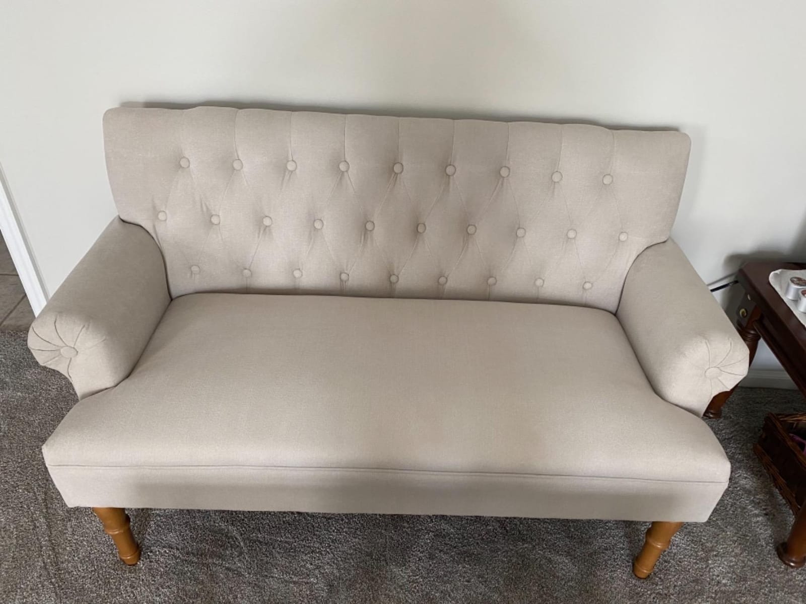 Rosevera Loveseat Sofa for Living Room - Linen, Warm Beige customer photo 1