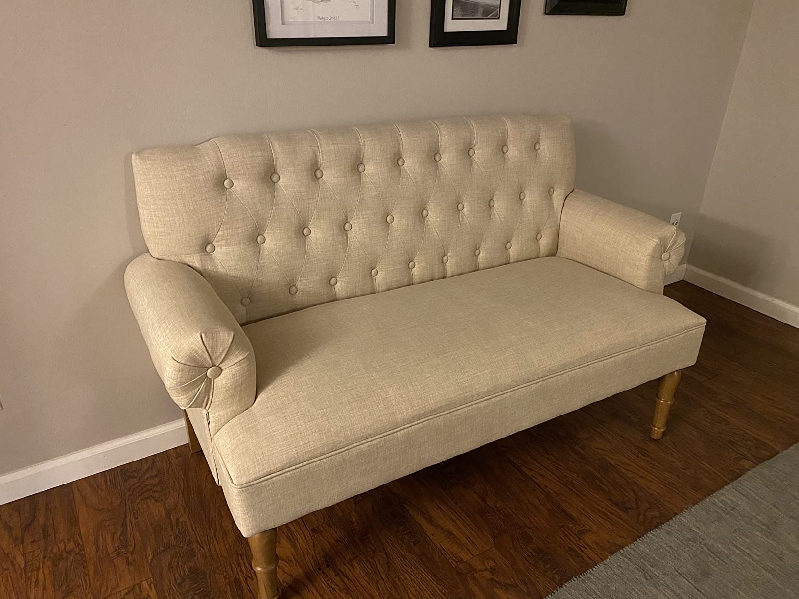 Rosevera Loveseat Sofa for Living Room - Linen, Warm Beige customer photo 2