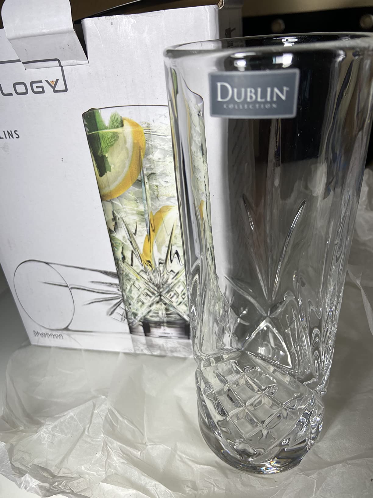 Godinger Tall Beverage Glasses Collins All Purpose Drinking Glasses- Dublin Collection, SET OF 4 customer photo 2