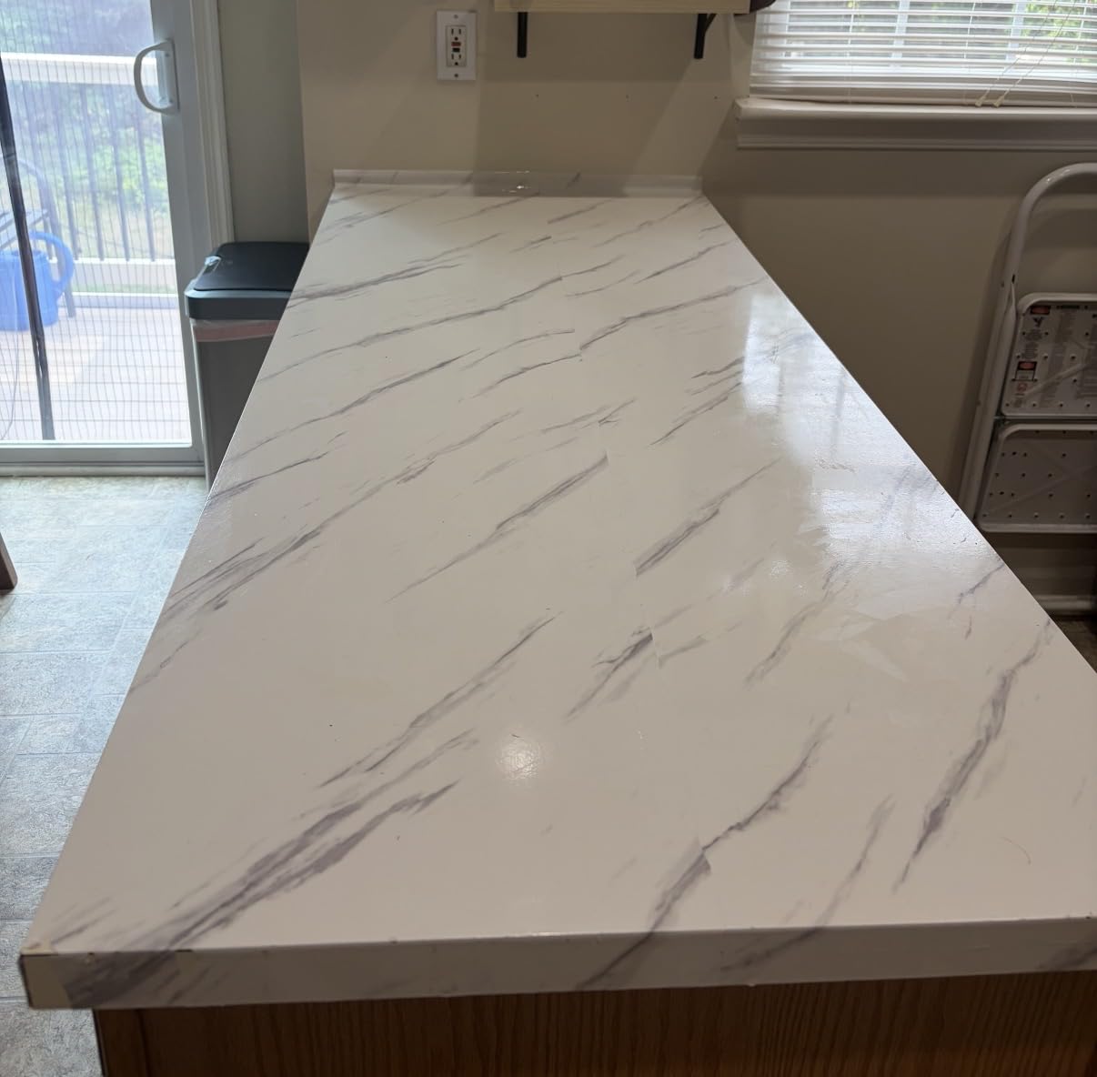 Marble Contact Paper White Peel and Stick Wallpaper for Kitchen Countertop customer photo 2