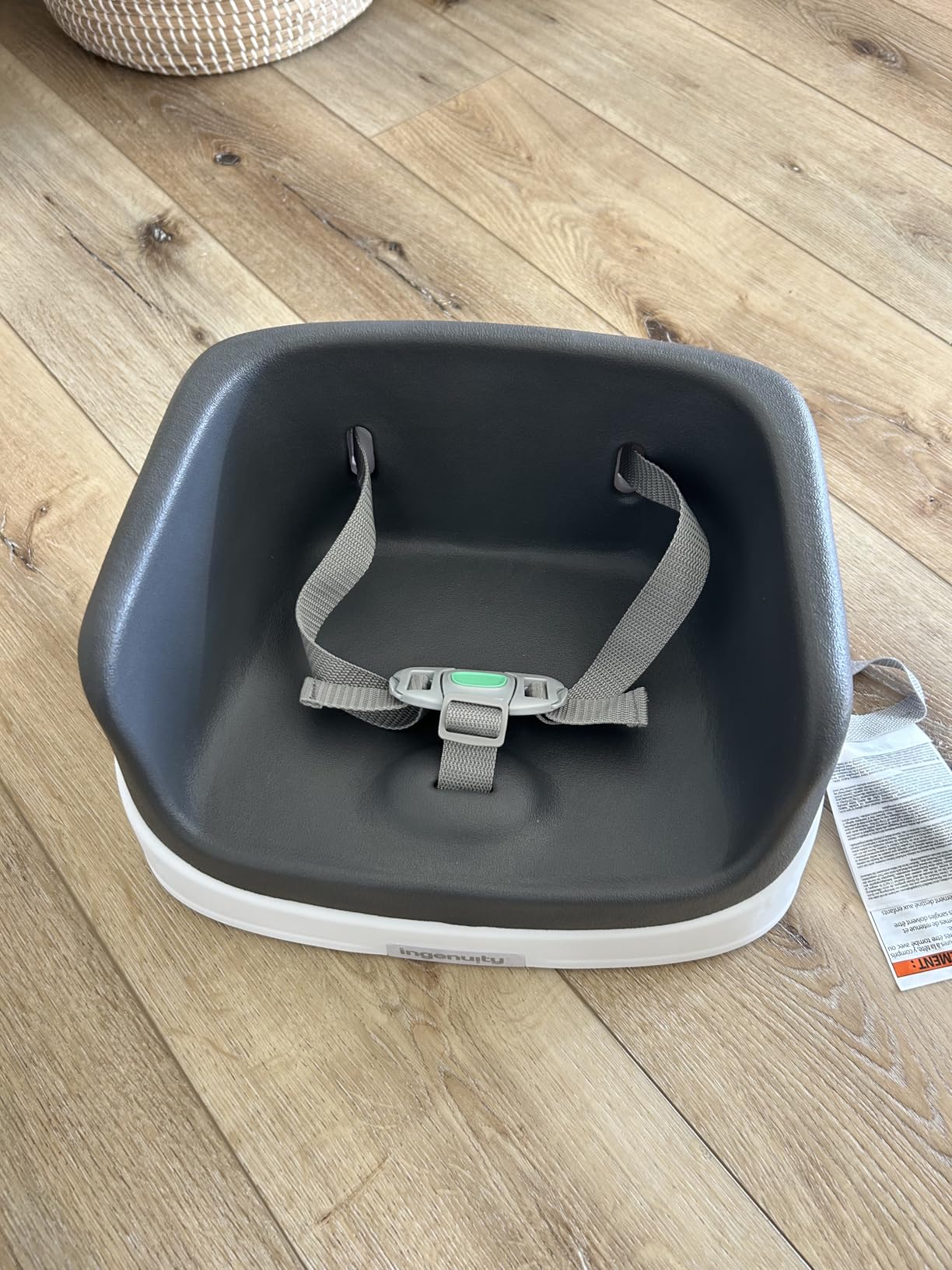 Ingenuity SmartClean Toddler Booster Seat for Kitchen Chair - Lightweight for on-the-go, Easy-Clean, 3-Point Harness Strap - Booster Seat for Dining Table, Slate customer photo 2