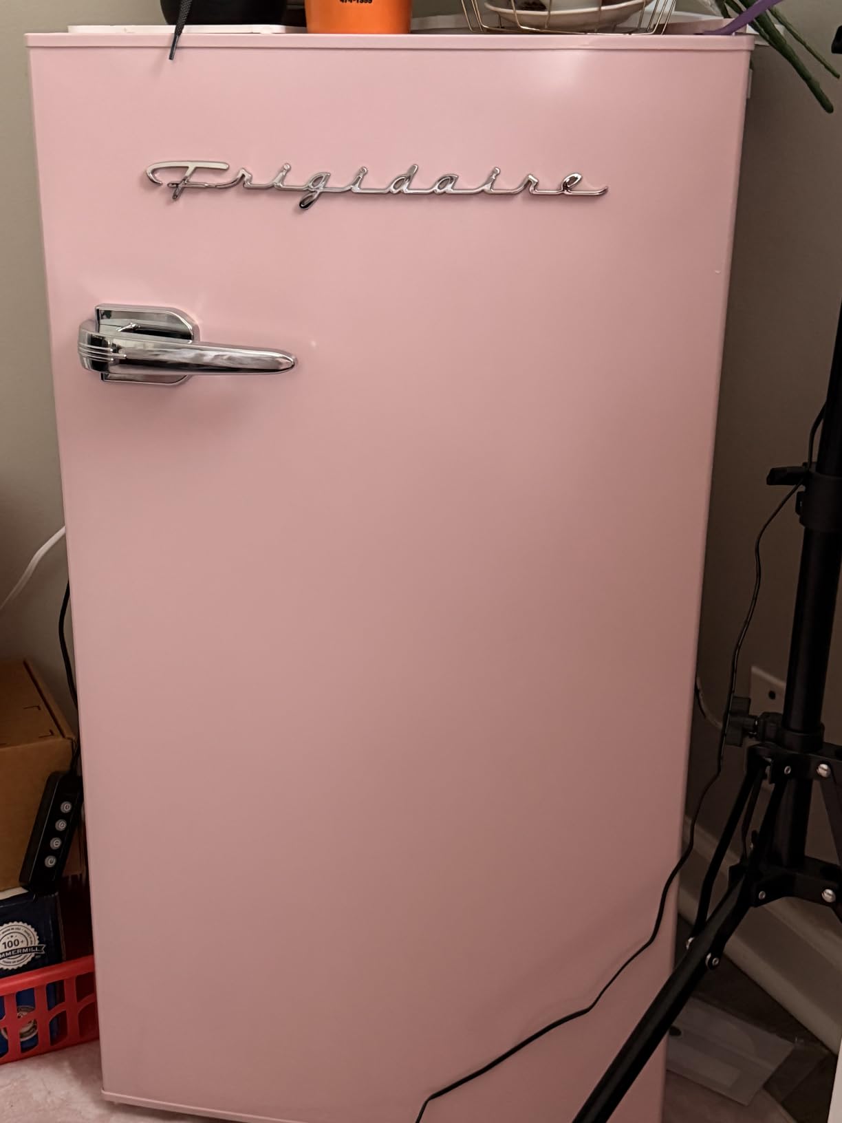 FRIGIDAIRE EFR376-BLACK 3.1 Cu Ft Black Retro Bar Fridge with Side Bottle Opener customer photo 2