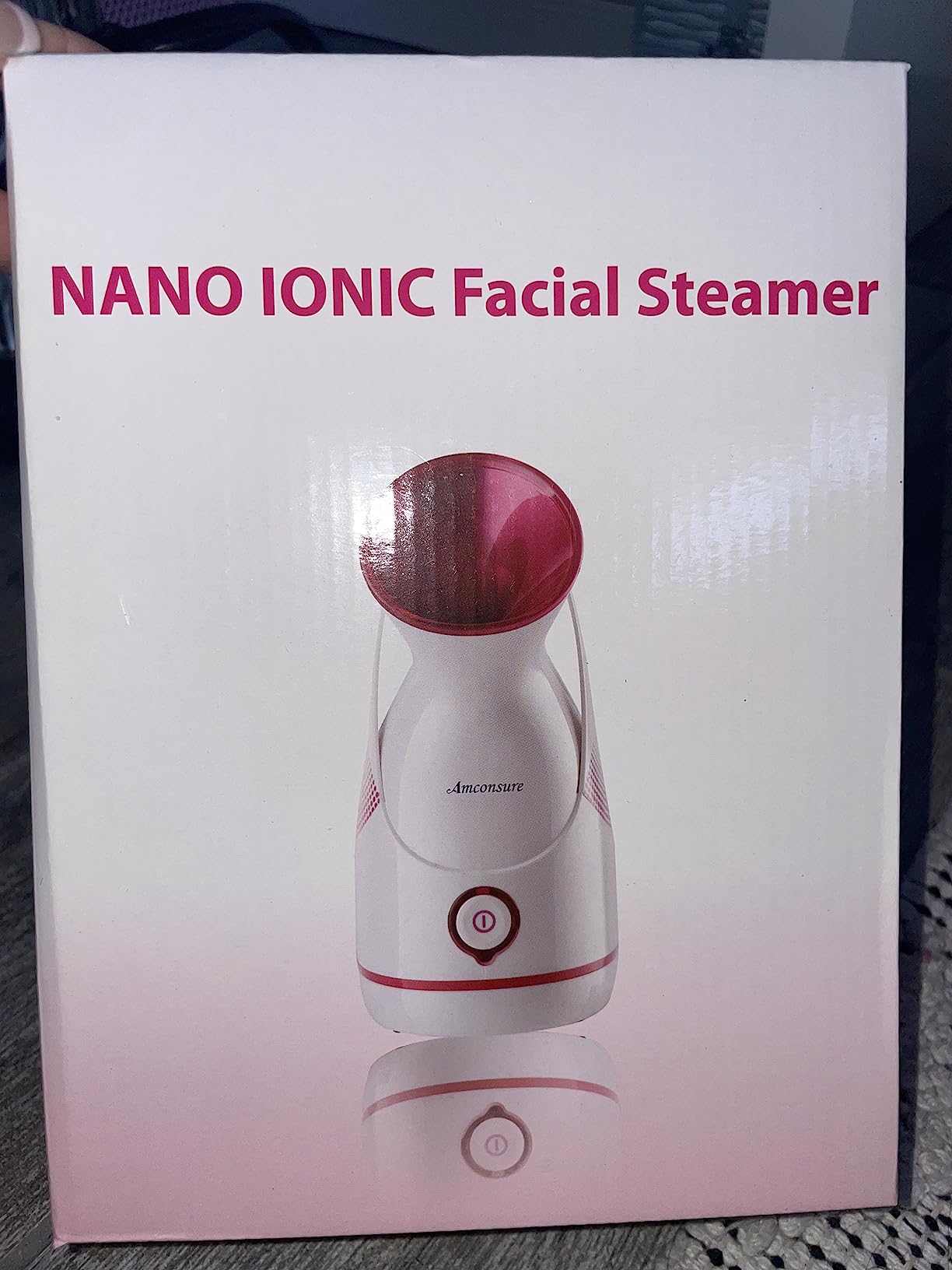 Amconsure Facial Steamer - Nano Ionic Face Steamer Warm Mist Steamer for Home Sauna SPA, Humidifier for Face Steamer for Deep Cleaning Unclogs Pores Sinuses - Bonus 5 Piece Stainless Steel Skin Kit customer photo 1