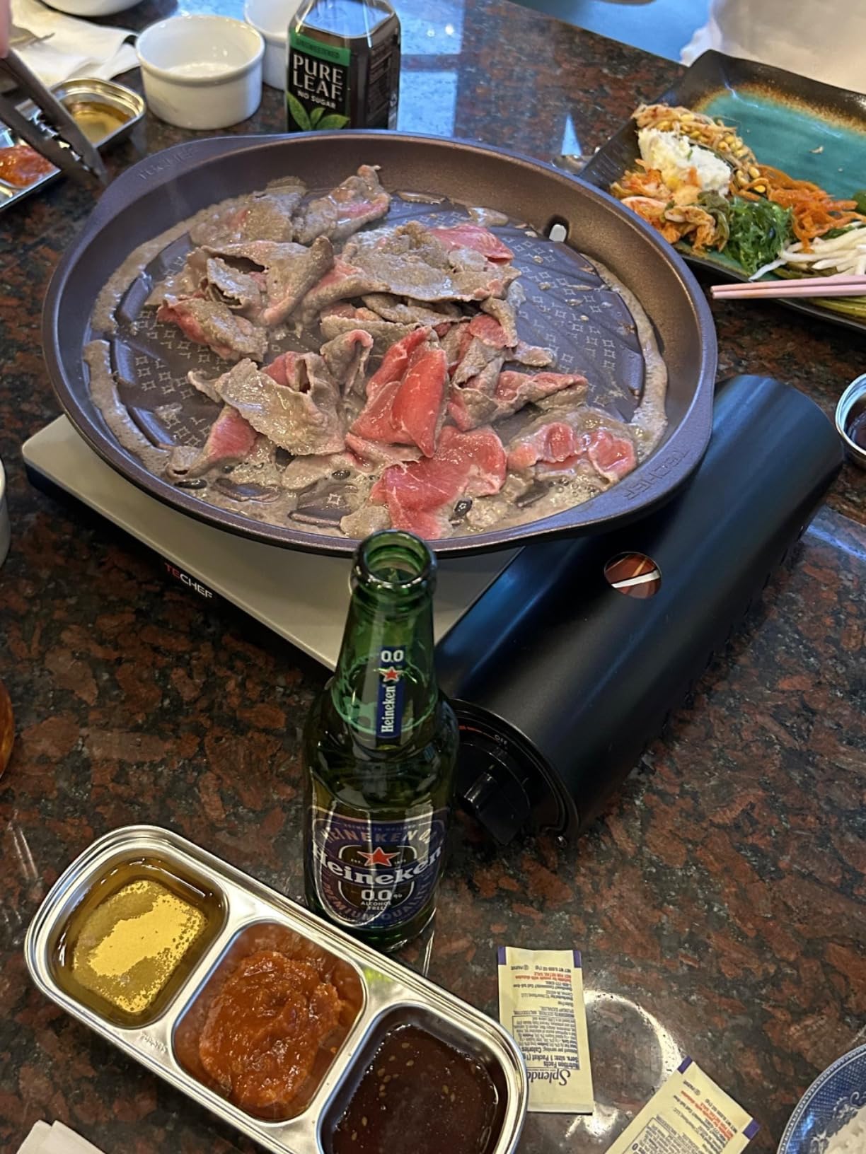 TECHEF - Stovetop Korean BBQ Non-Stick Grill Pan with Agni Portable Gas Stove Burner, Made in Korea (Grill Pan w Stove) customer photo 2