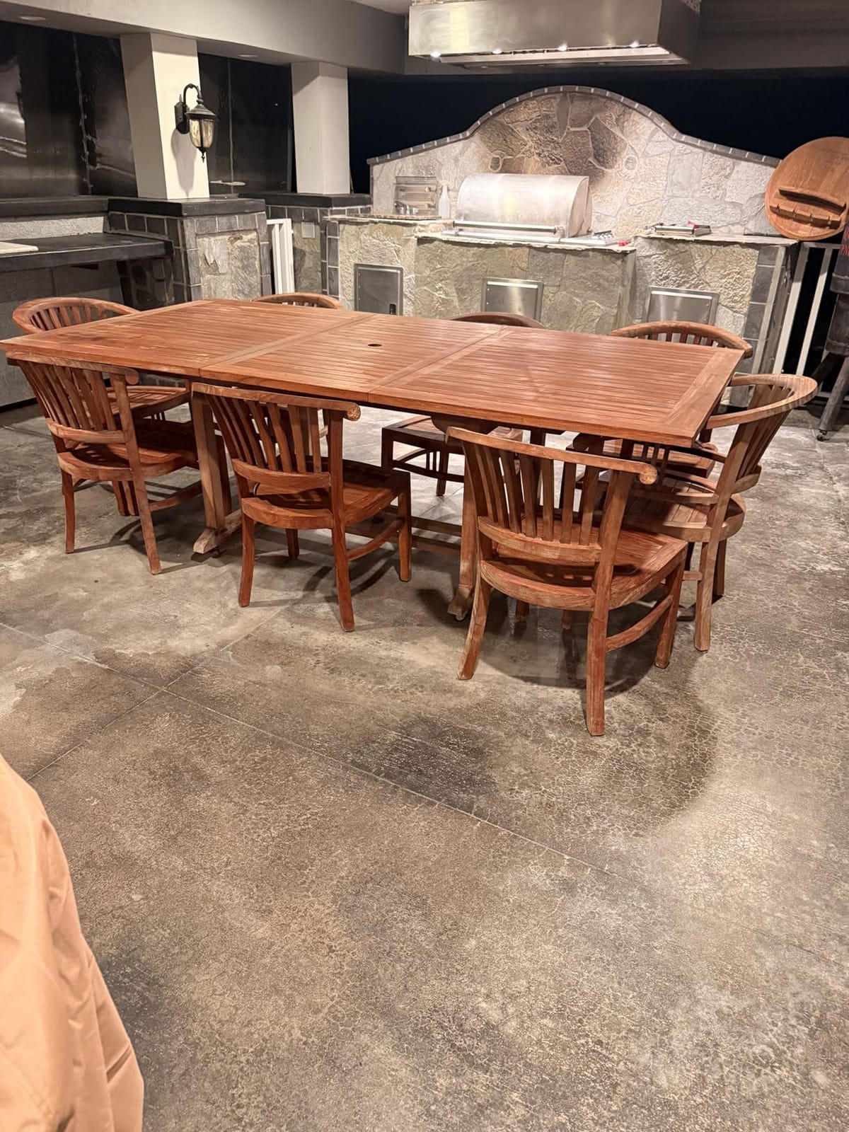 ULTCOVER Rectangular Patio Heavy Duty Table Cover - 600D Tough Canvas Waterproof Outdoor Dining Table and Chairs General Purpose Furniture Cover Size 111L x 74W x 28H inch customer photo 2