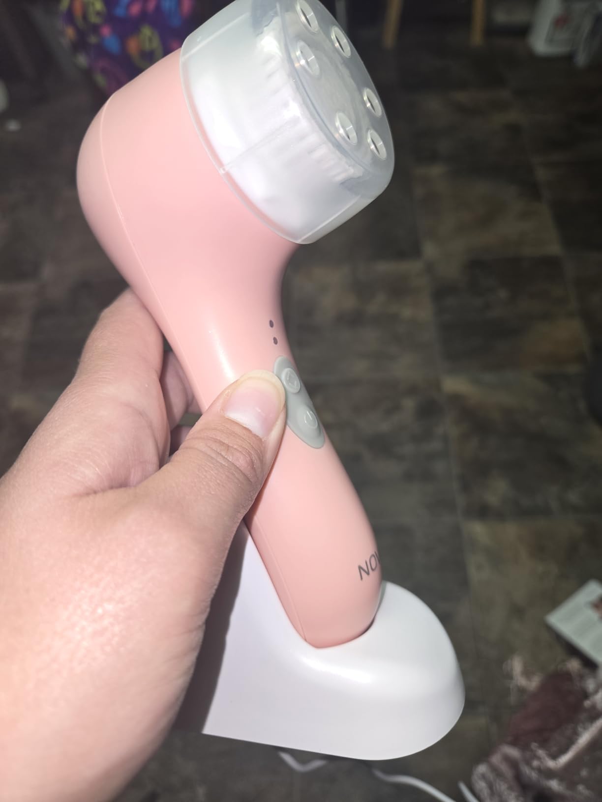 Spa Sciences - NOVA - Sonic Cleansing Brush with Bristles & Infusion System - Anti-Aging Facial Exfoliating, Waterproof, and USB Rechargeable customer photo 1