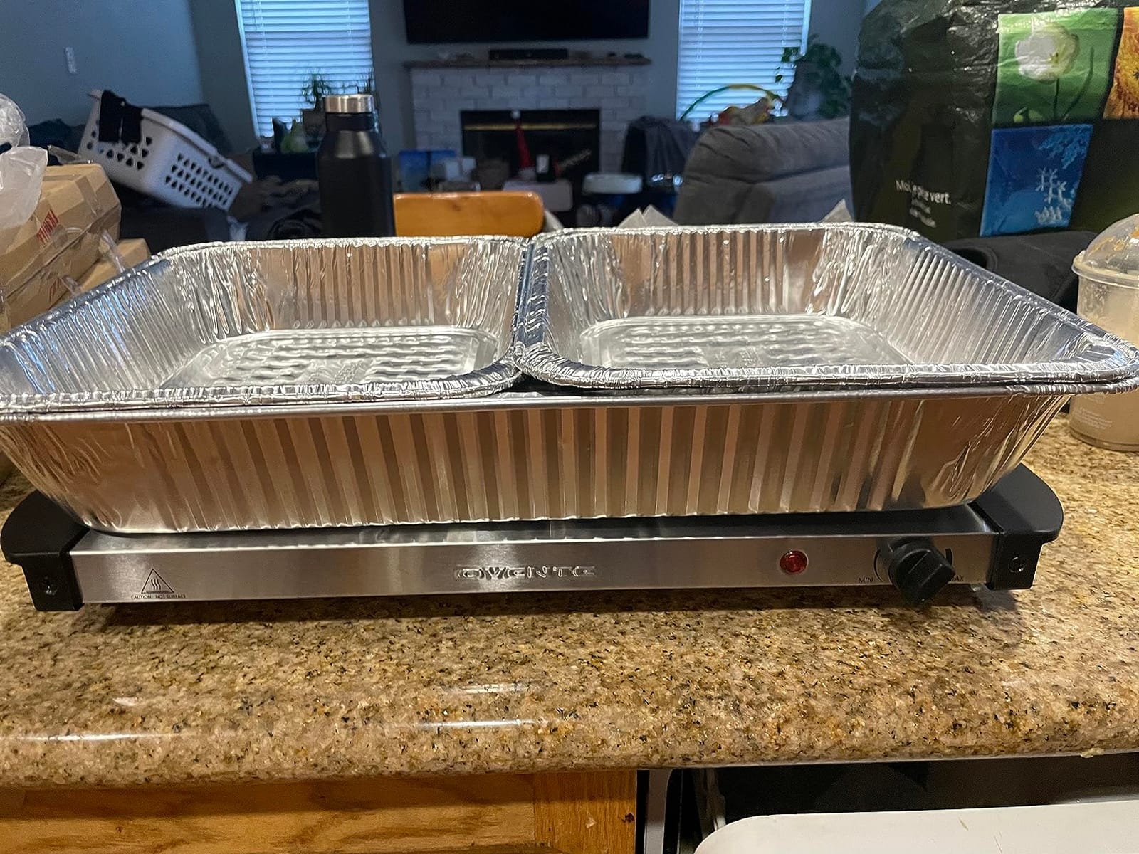 OVENTE Electric Warming Tray, Adjustable from 90°F to 284°F, Silver FW170S | Compact Food Warmer & Server for Buffets, Perfect for Parties, Events, and Dinners, with Cool-Touch Handles, Stainless Steel customer photo 1