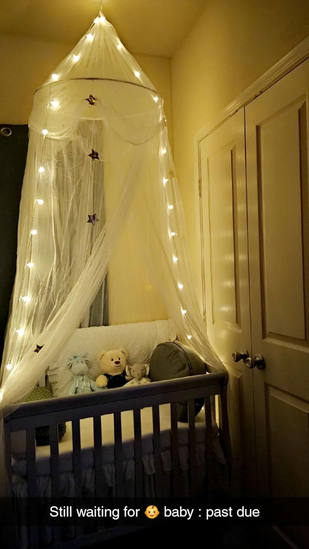 Bed Canopy with Lights for Girls,Gold Star Princess Crib Canopy Curtains,Extra Large Dome Mosquito Net Reading Nook Canopy for Kids Boys Twin Full Queen Size Bed,Fire Retardant Fabric customer photo 2