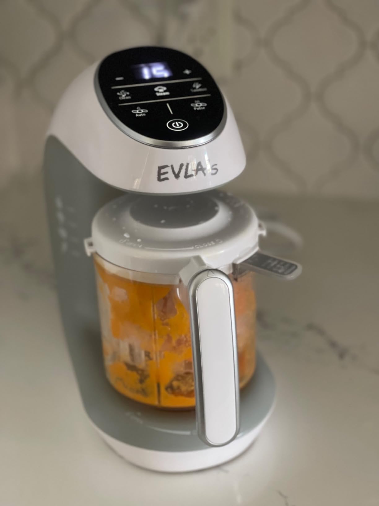 EVLA'S Baby Food Maker, Steamer, Blender, Baby Food Processor for Healthy Homemade Baby Food in Minutes, Touch Screen with 6 Reusable Food Pouches, Baby Registry Essential, White | 600ml Capacity Baby Food Processor and Steamer with Touchscreen Controls and Self-Clean, BPA-Free Infant Feeding Essentials customer photo 1
