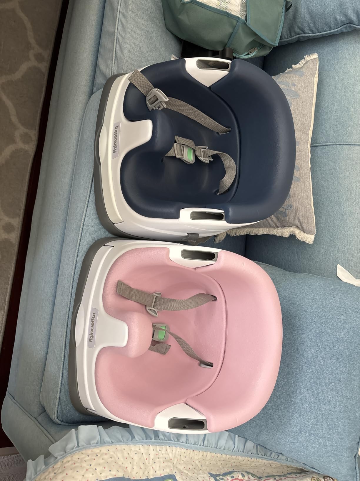 Ingenuity Baby Base 2-in-1 Booster Feeding and Floor Seat with Self-Storing Tray - Slate customer photo 1