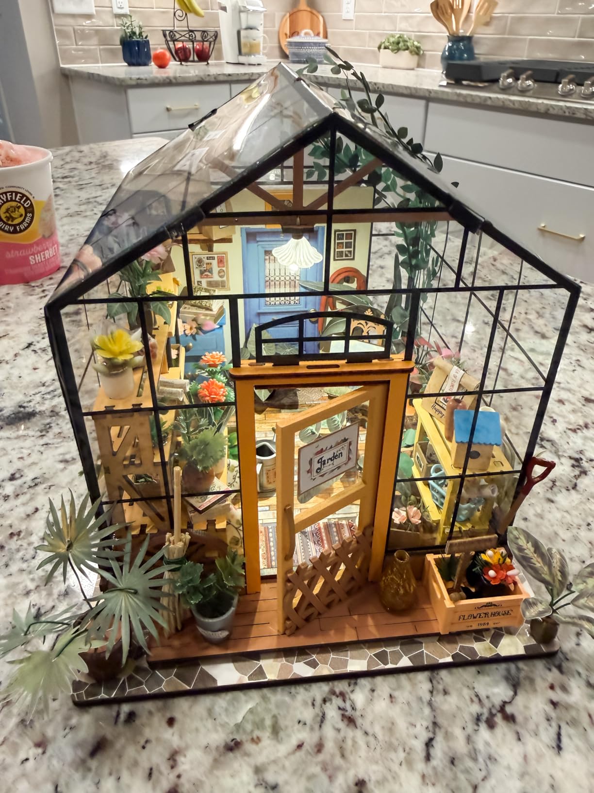 Rolife DIY Miniature Greenhouse Kits for Adults - Cathy's Flower House | Beginner-Friendly Diorama Kits Mayberry Street Tiny House For Adults, Birthday/Christmas Decor Crafts Gifts For Plant Lovers customer photo 1