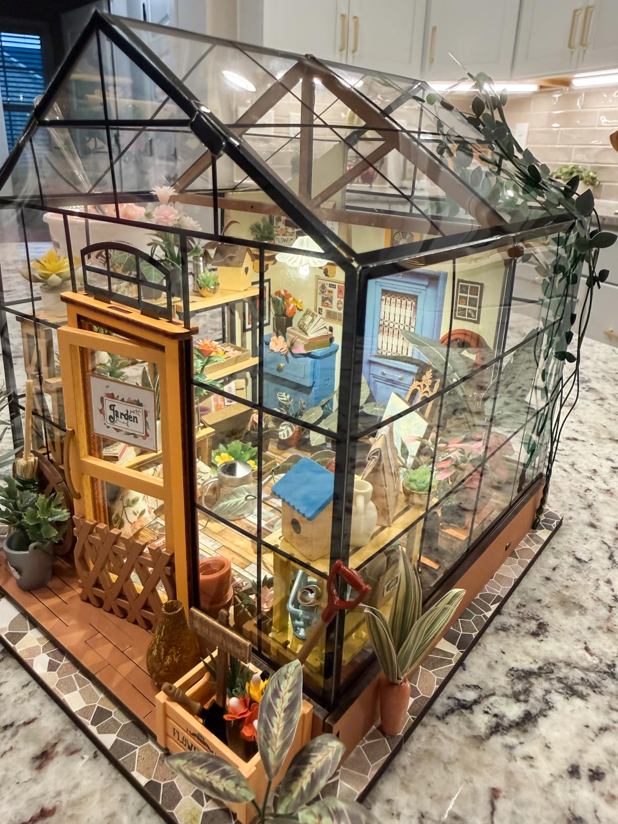 Rolife DIY Miniature Greenhouse Kits for Adults - Cathy's Flower House | Beginner-Friendly Diorama Kits Mayberry Street Tiny House For Adults, Birthday/Christmas Decor Crafts Gifts For Plant Lovers customer photo 2