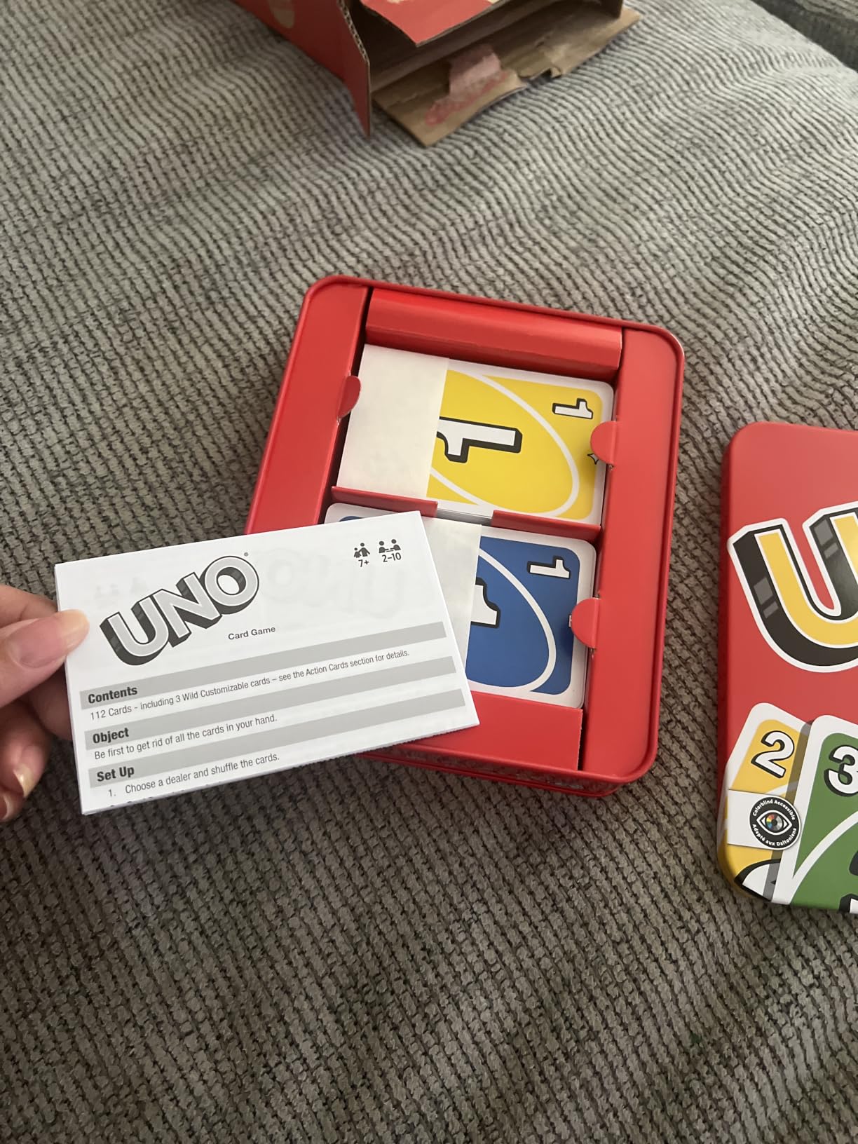 Mattel Games UNO Card Game for Kid, Adult & Family Nights & Parties, Travel & Vacations, Color Blind Accessible & Customizable Deck (Amazon Exclusive) customer photo 1