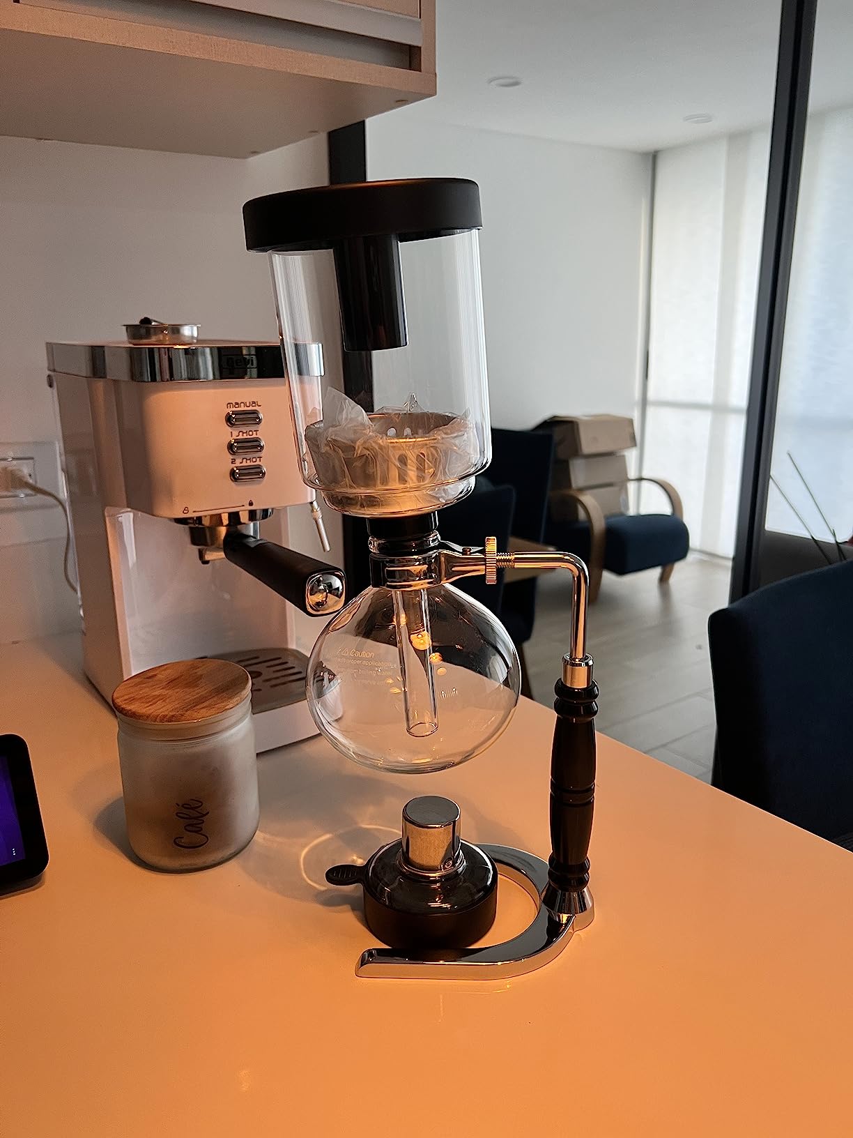YUCHENGTECH Siphon Syphon Coffee Maker Tabletop Glass Siphon Pot Glass Technica Siphon Vacuum Coffee Maker (5 Cups/600ml) customer photo 2