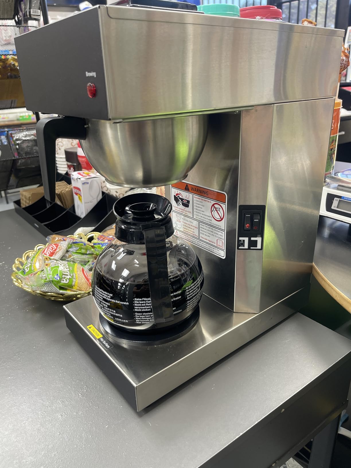 SYBO 12-Cup Commercial Pour Over Coffee Maker SF-CB-2GA | ETL Certified, Stainless Steel, Reusable Brew Basket, Spray Head, Fast Brewing, 2 Glass Carafe Included customer photo 1