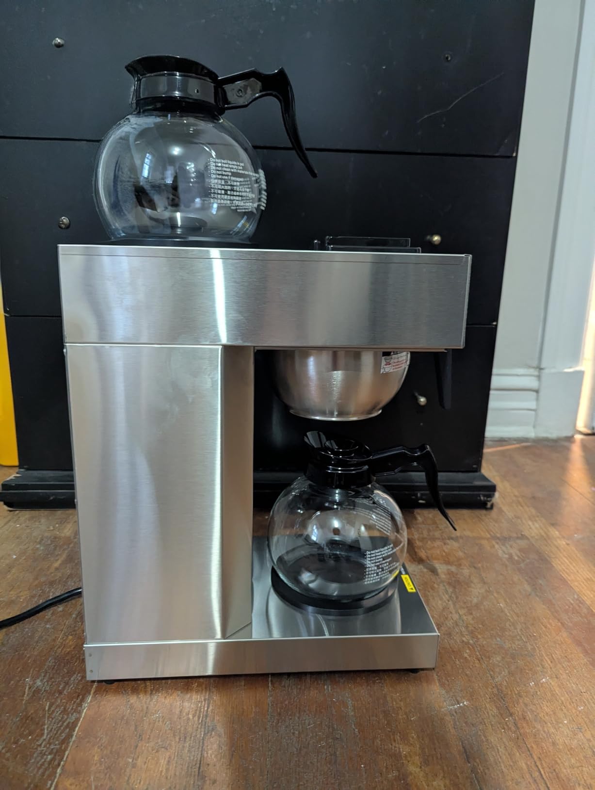 SYBO 12-Cup Commercial Pour Over Coffee Maker SF-CB-2GA | ETL Certified, Stainless Steel, Reusable Brew Basket, Spray Head, Fast Brewing, 2 Glass Carafe Included customer photo 2