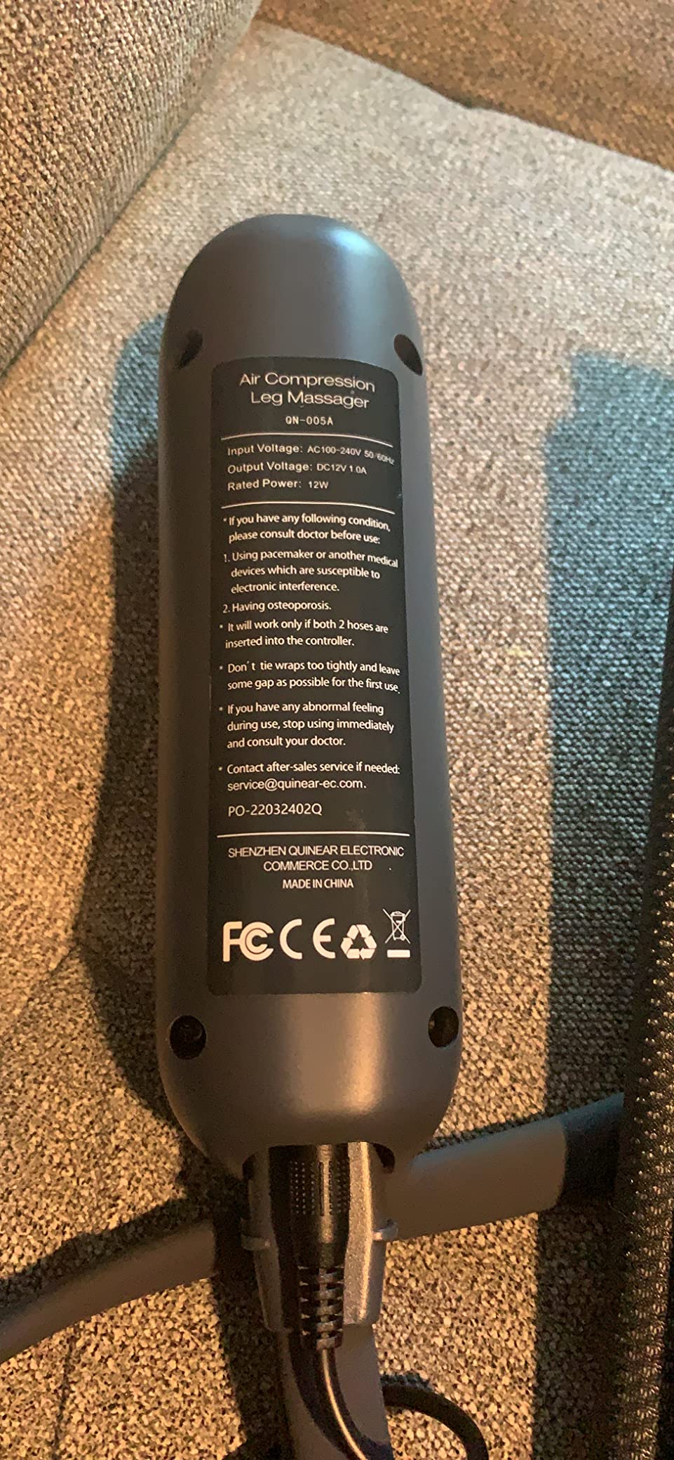QUINEAR Air Compression Leg Massager for Circulation & Pain Relief, Calf Massagers with 2 Modes & 3 Intensities, Sequential Compression Device (SCD) for RLS, Edema customer photo 1