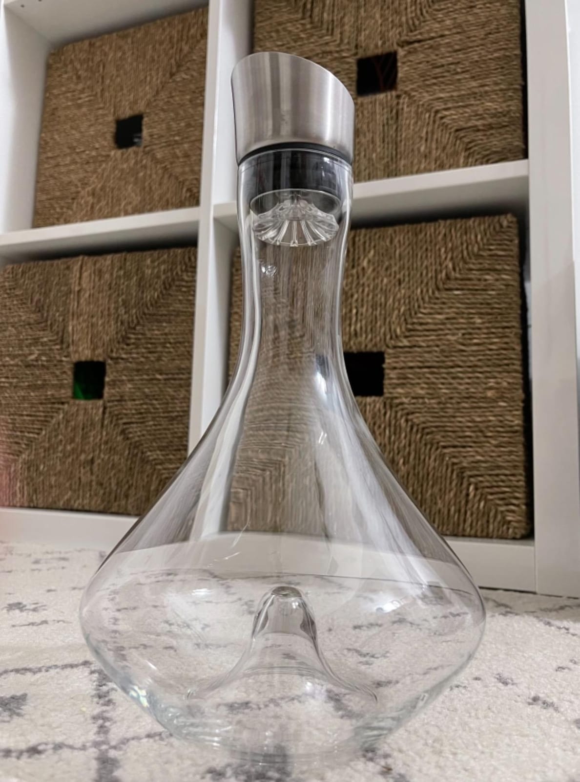 YouYah Wine Decanter Set, Red Wine Carafe with Built-in-Aerator, Wine Aerator, Wine Gifts for Christmas, Stainless Steel Pourer Lid, Filter, 100% Hand Blown Lead-free Crystal Glass customer photo 2