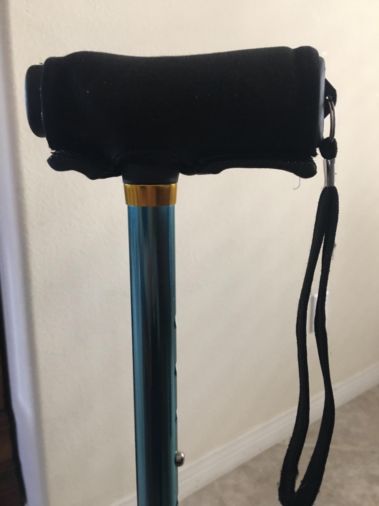 Cane Handle Cushion and Grip Cover, Padded Foam Cane Hand Grip | A soft cushioned wrap for walking sticks, eases arthritis and injury strain, senior friendly, adjustable, USA designed customer photo 2