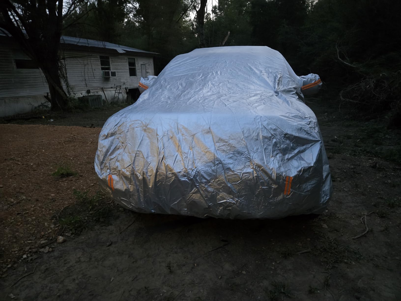 Tecoom Heavy Duty Multiple Layers Car Cover All Weather Waterproof Windproof Reflective Snow Sun Rain Protective Outdoor with Buckles and Belt, Fit 191-200 Inches Sedan customer photo 2
