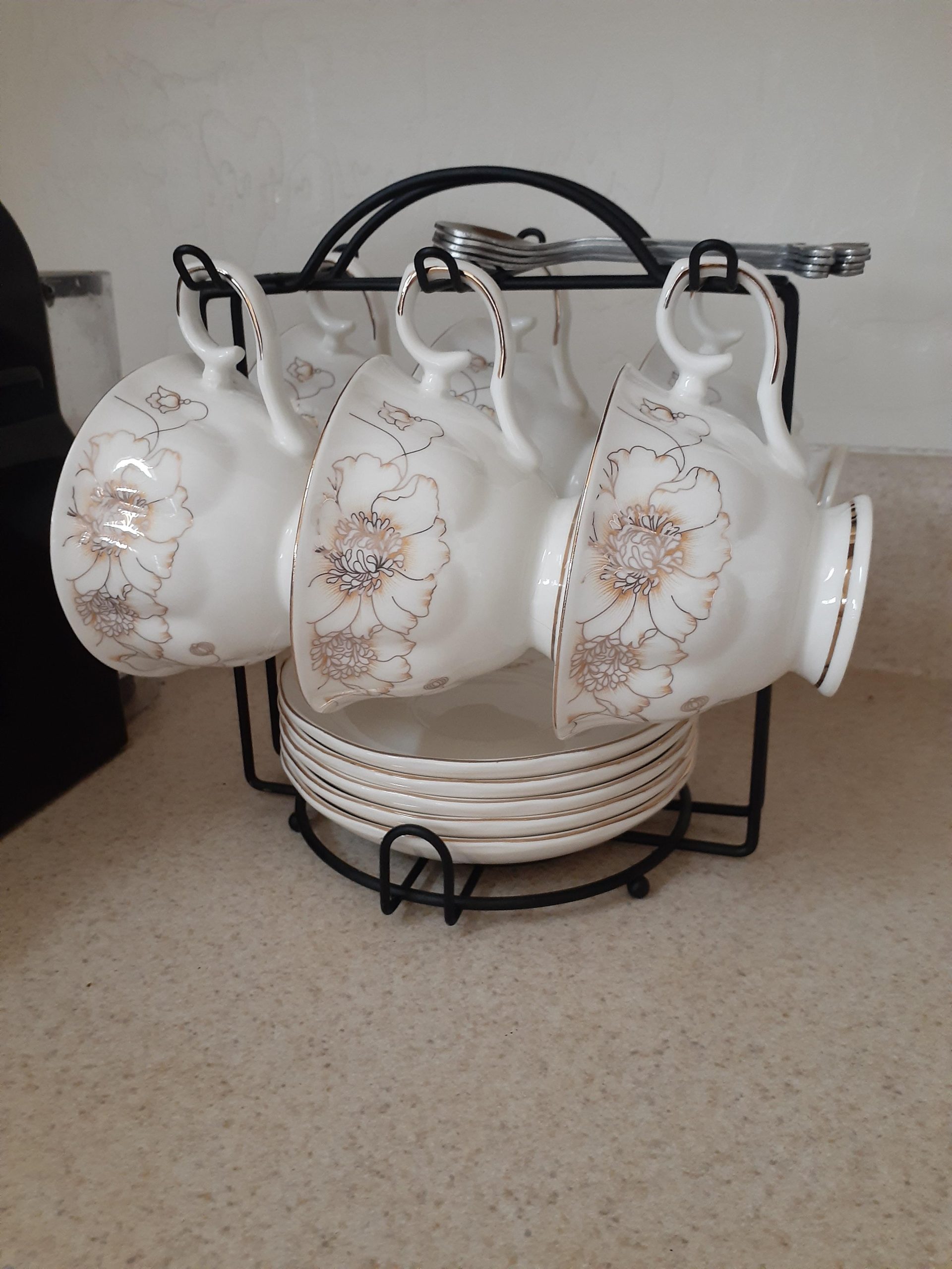 CHENP.HMC Tea Set 22-Piece Porcelain Ceramic Coffee Tea Gift Sets Cups Saucer Service for 6 Teapot Sugar Bowl Creamer Pitcher and Teaspoons (Chrysanthemum) customer photo 2