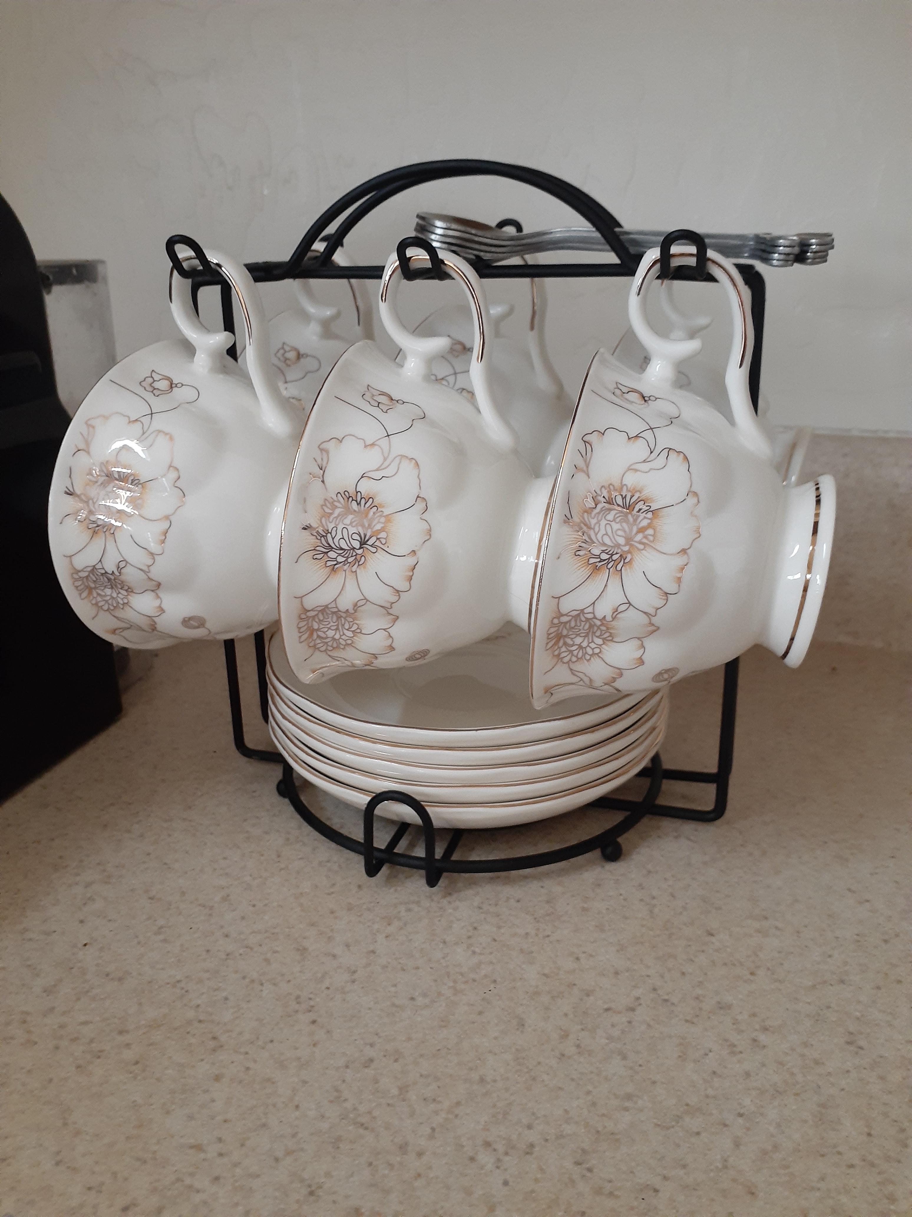 CHENP.HMC Tea Set 22-Piece Porcelain Ceramic Coffee (Chrysanthemum) | Tea Gift Sets Cups Saucer Service for 6 Teapot Sugar Bowl Creamer Pitcher and Teaspoons customer photo 2