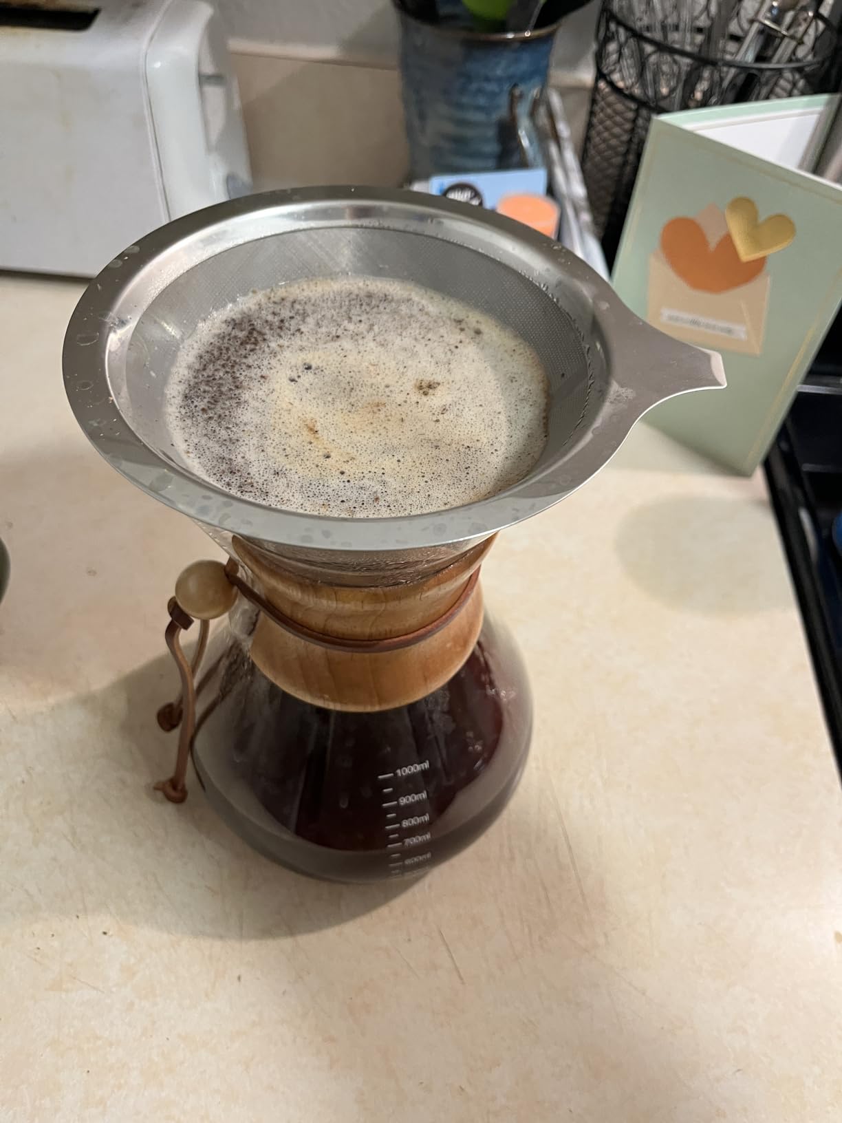 AGOGO Pour Over Coffee Maker Set, 34oz Classic Style, 304 Stainless Filter | Barista kit for home kitchen, Cafe, Camping & Office customer photo 2