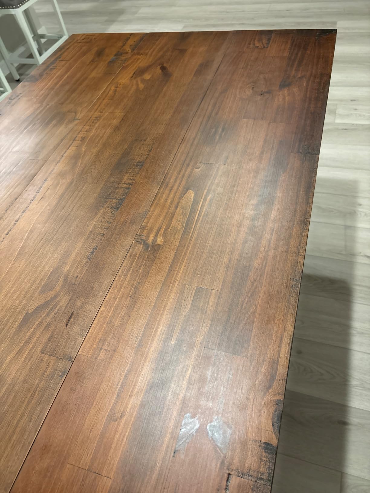 Walker Edison Durango Distressed Solid Wood Dining Table, 52 Inch, Rustic Oak customer photo 2