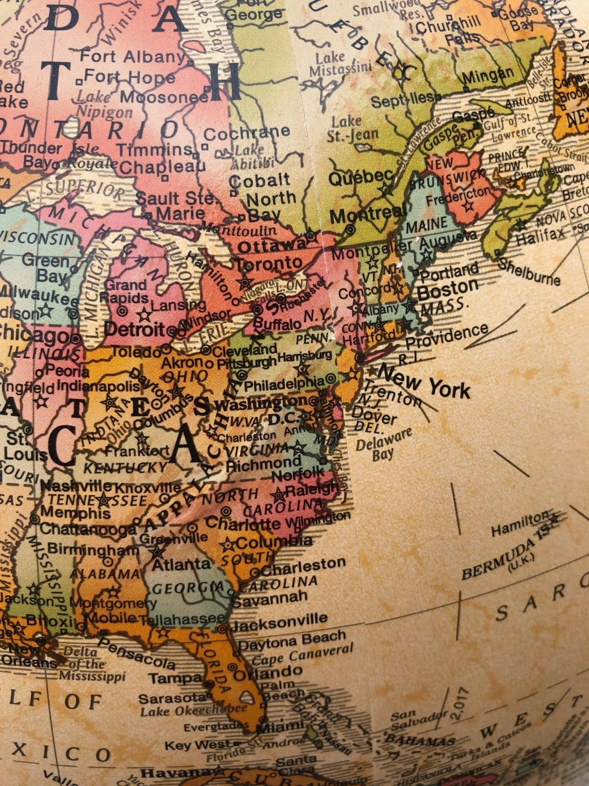 Replogle Eureka 16 inch desktop globe with up to date blue raised relief map and full swing gyromatic assembly customer photo 2