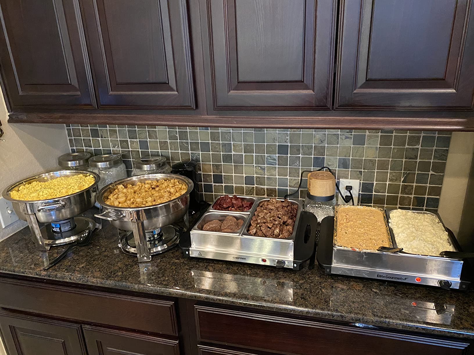 Chefman Electric Buffet Server + Warming Tray w/Adjustable Temperature & 3 Chafing Dishes, 14 x 14 Surface, Stainless Steel customer photo 1