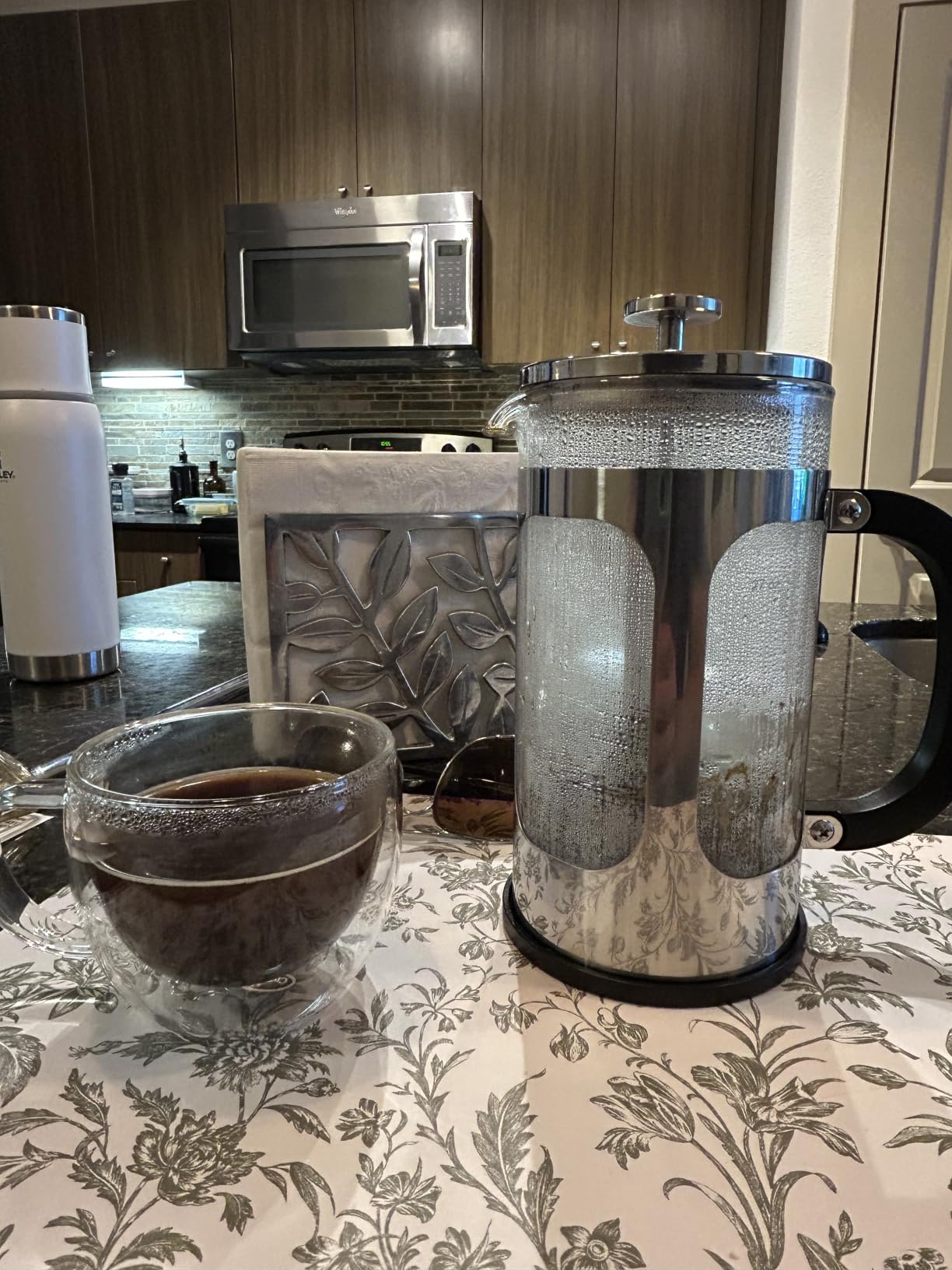 CNGLASS 10oz Double Walled Glass Coffee Mugs(2-pack),Clear Coffee Cups with Handle,Glass Espresso Mugs for Latte,Cappuccino,Tea customer photo 1