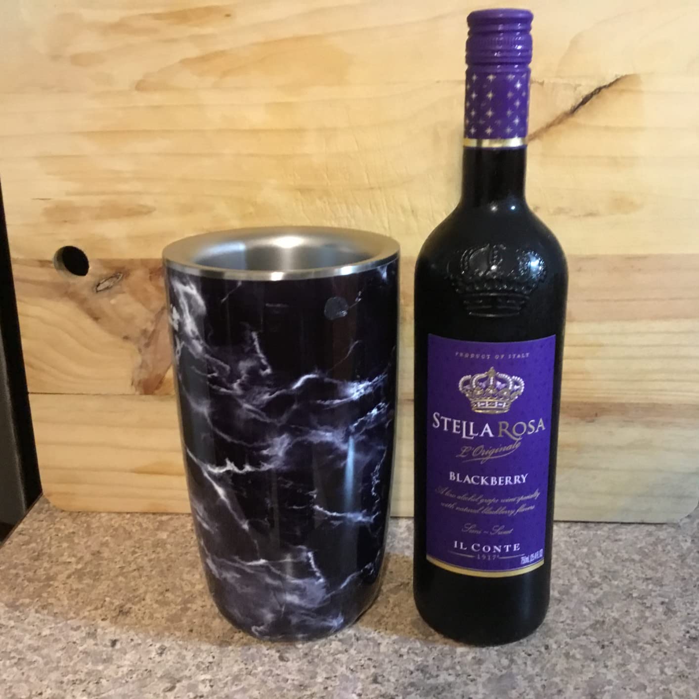 S'well Stainless Steel Wine Chiller, Holds 750ml Bottle, Teakwood, Triple Layered Vacuum Insulated Container Keeps Bottles Chilled for Longer, BPA Free Barware customer photo 2